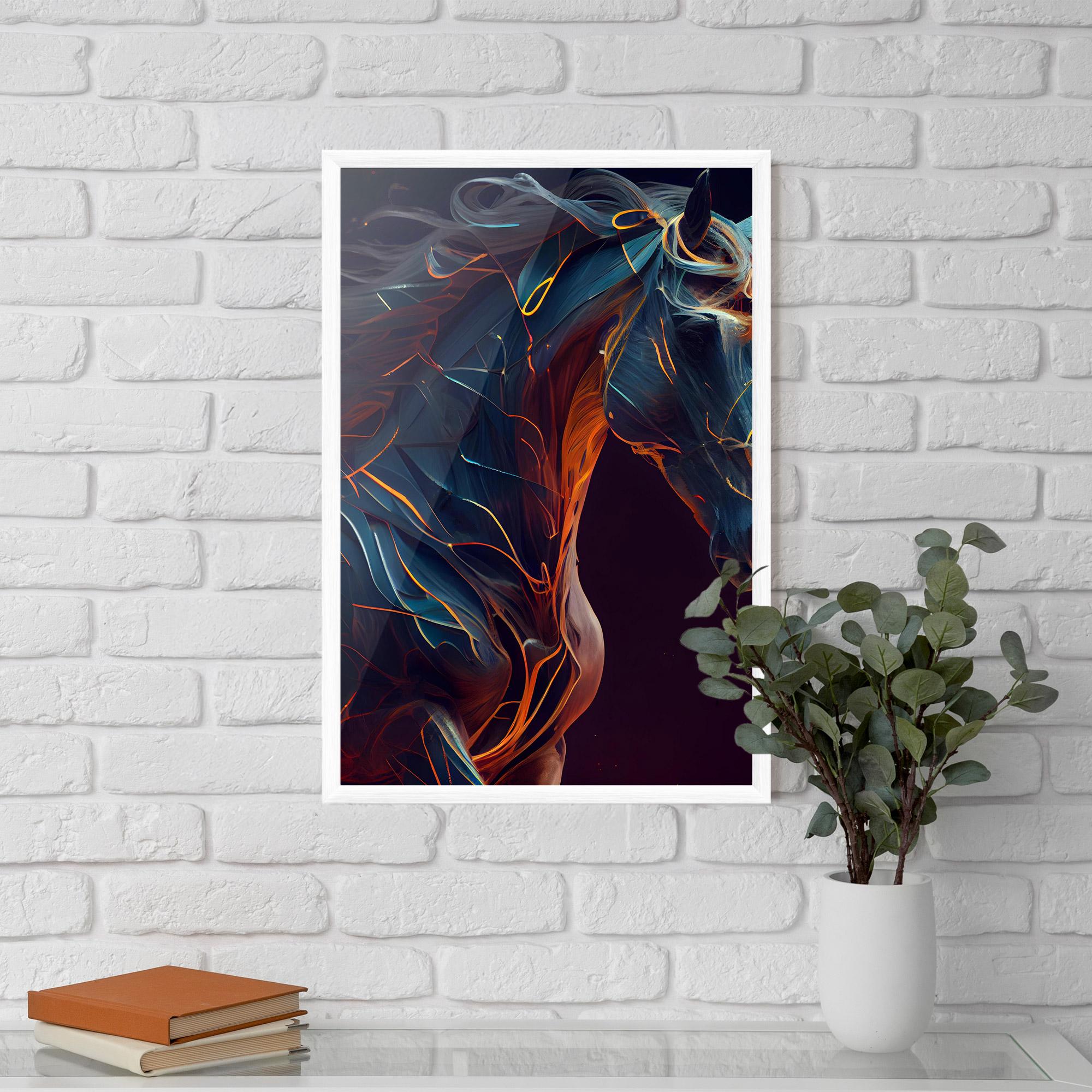 Plakat w Ramie Fire Lines Horse mockup 5