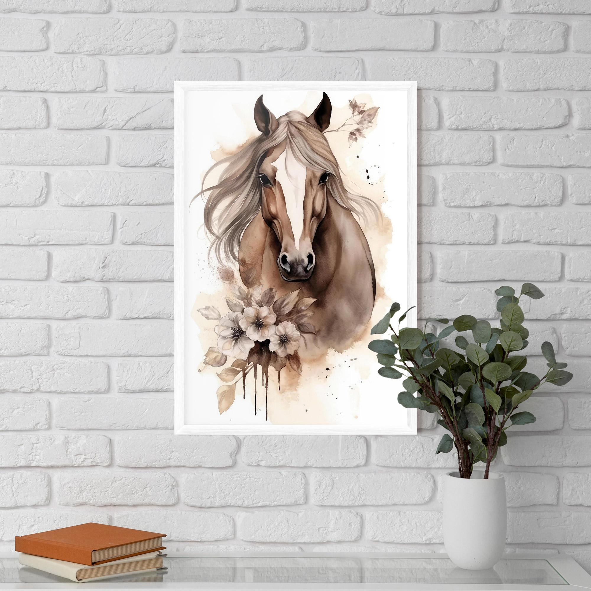 Plakat w Ramie Flower Brown Horse mockup 5