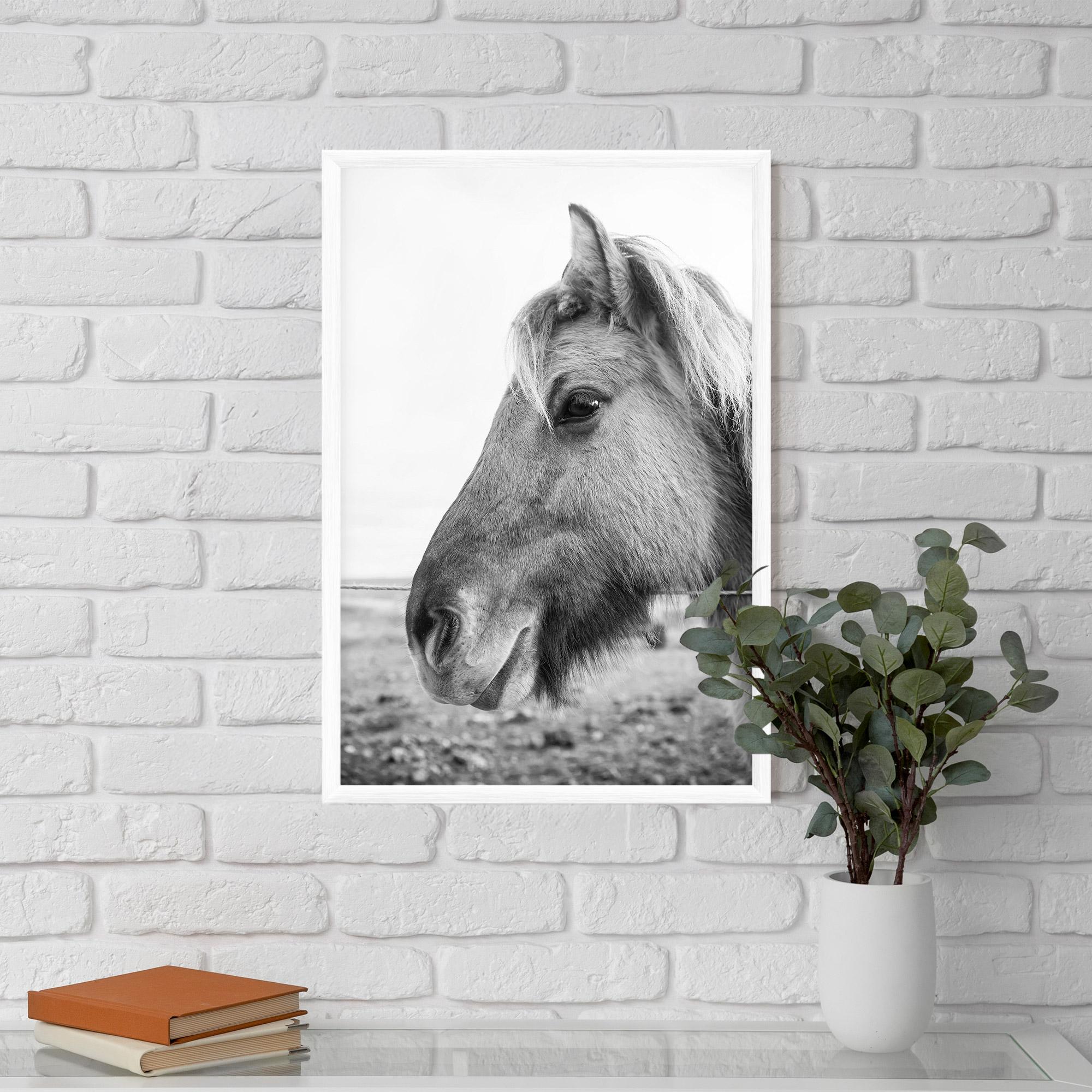 Plakat w Ramie Gray Horse Head mockup 5
