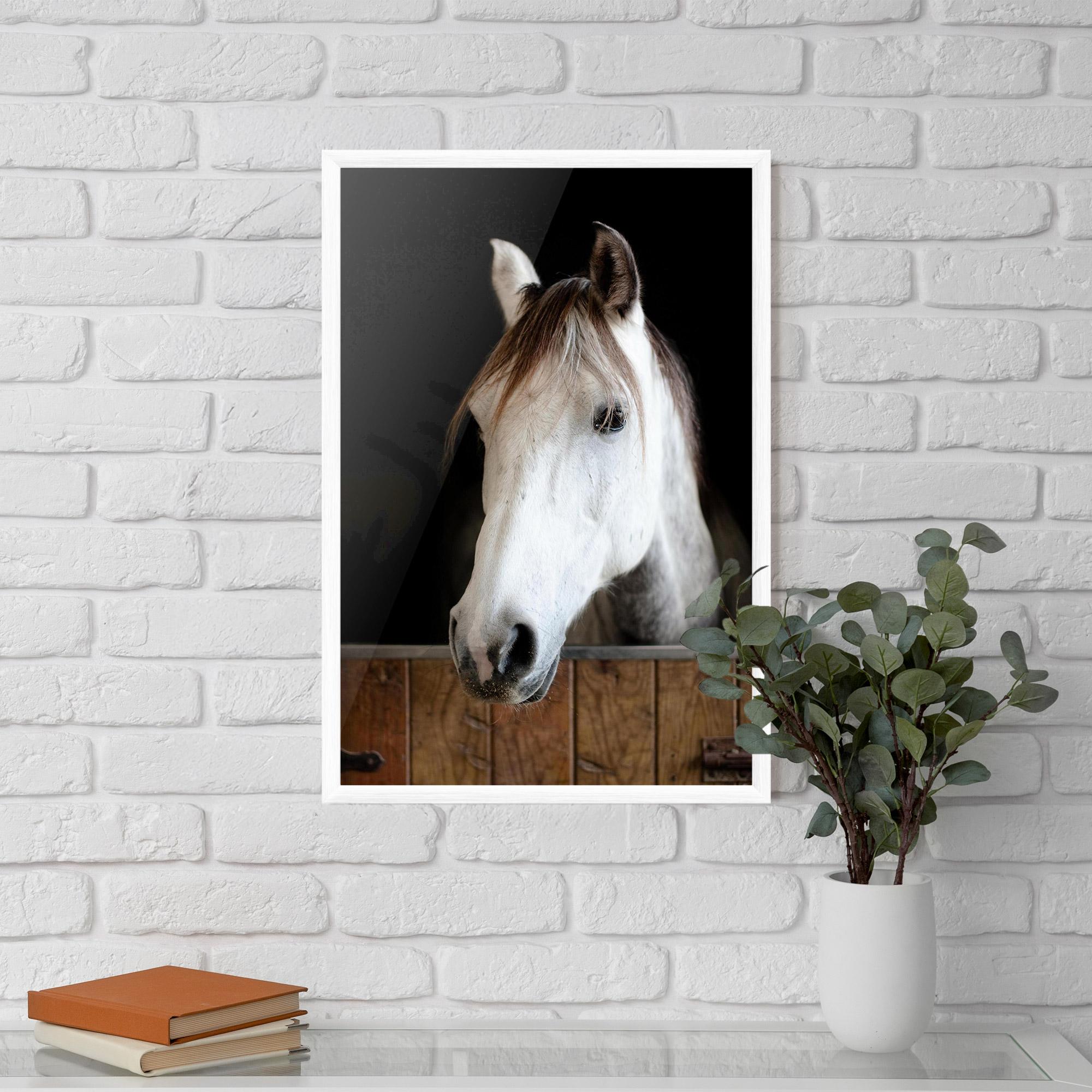 Plakat w Ramie Grey Horse Head mockup 5