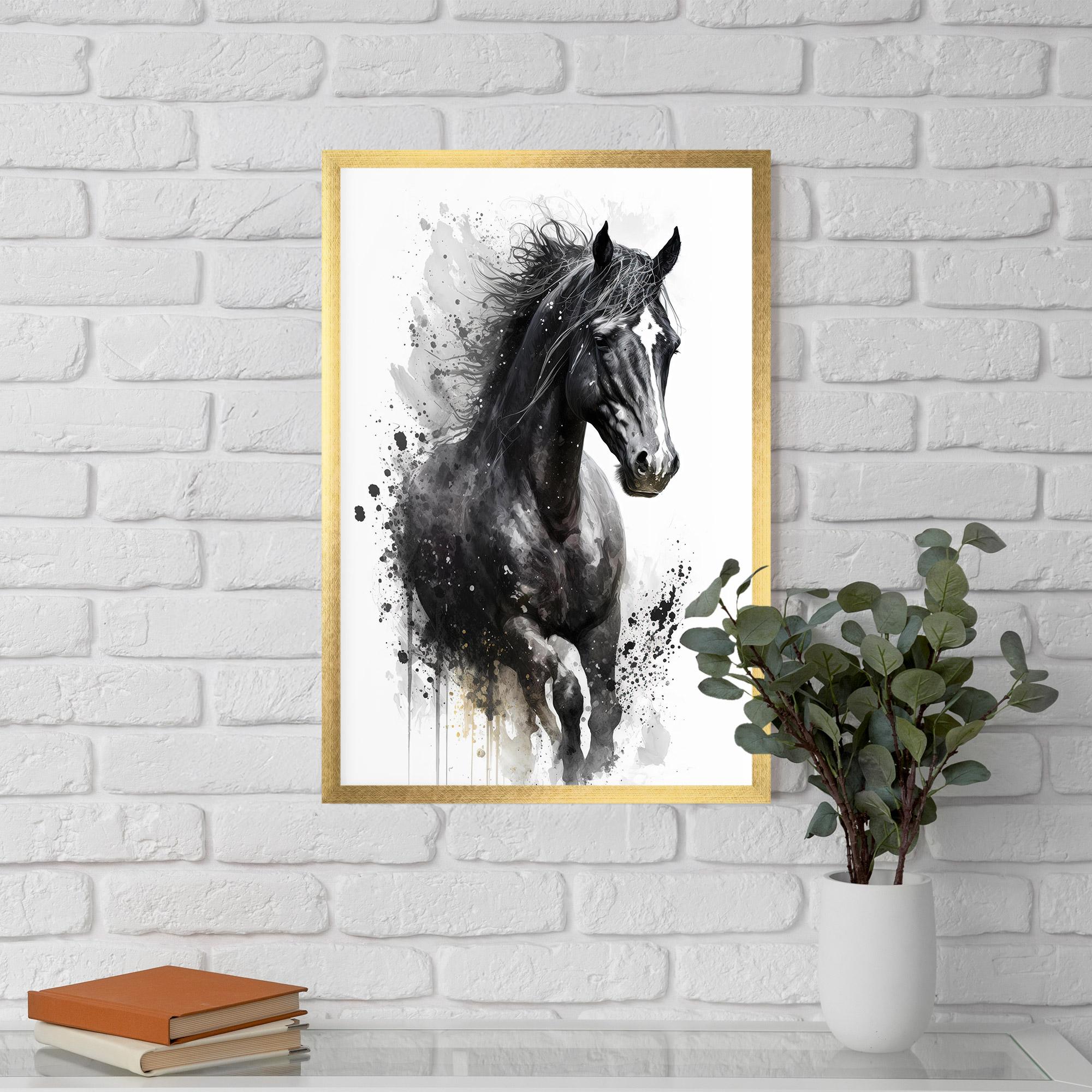Plakat w Ramie Black Horse mockup 5