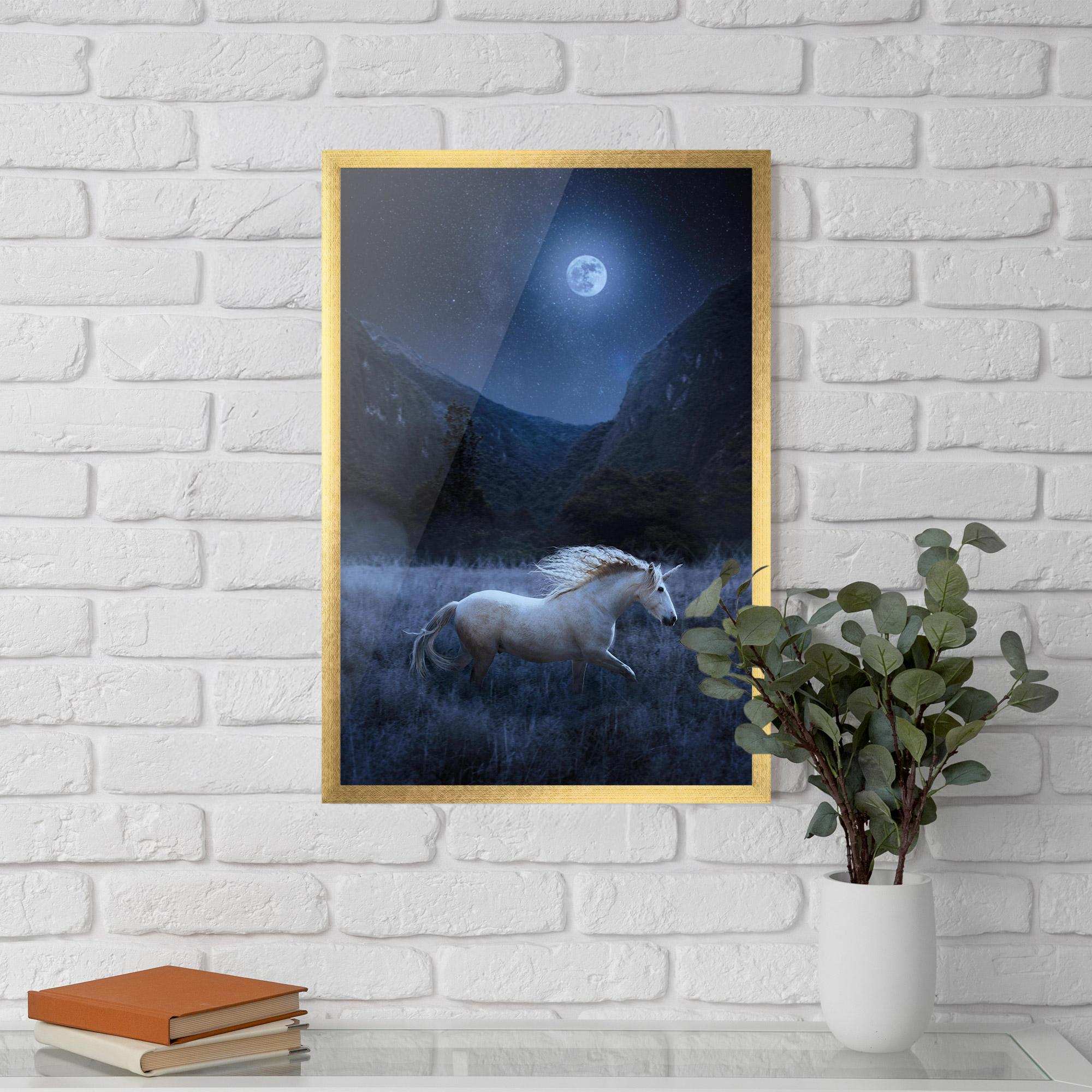 Plakat w Ramie Blue Moon Unicorn mockup 5