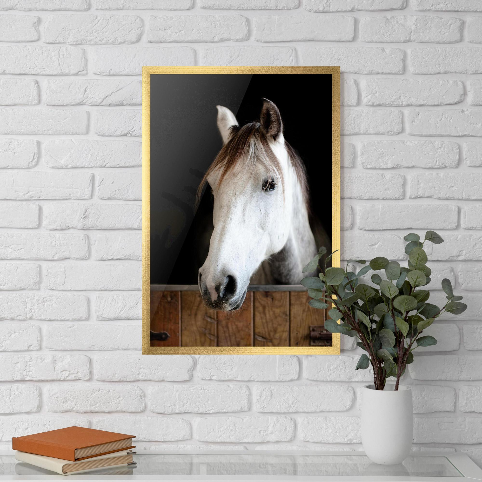 Plakat w Ramie Grey Horse Head mockup 5