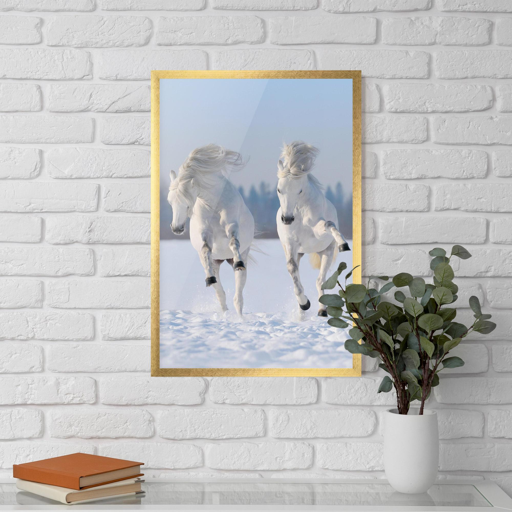 Plakat w Ramie Happy Horses Running mockup 5