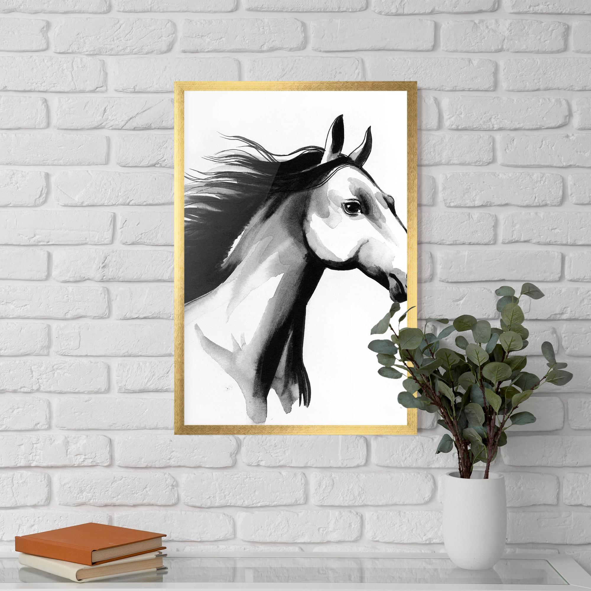 Plakat w Ramie Ink Watercolor Horse mockup 5