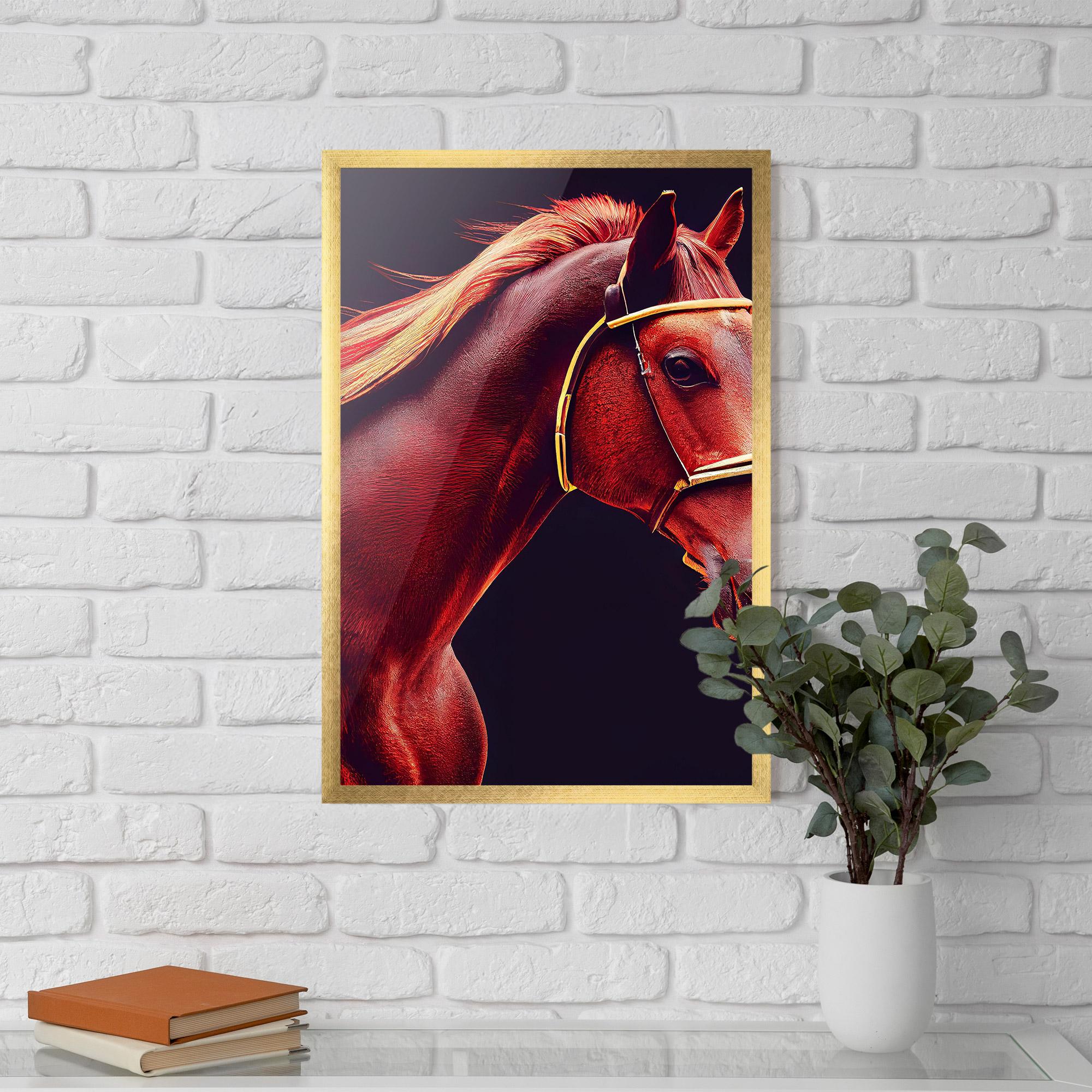Plakat w Ramie Red Horse Portrait mockup 5