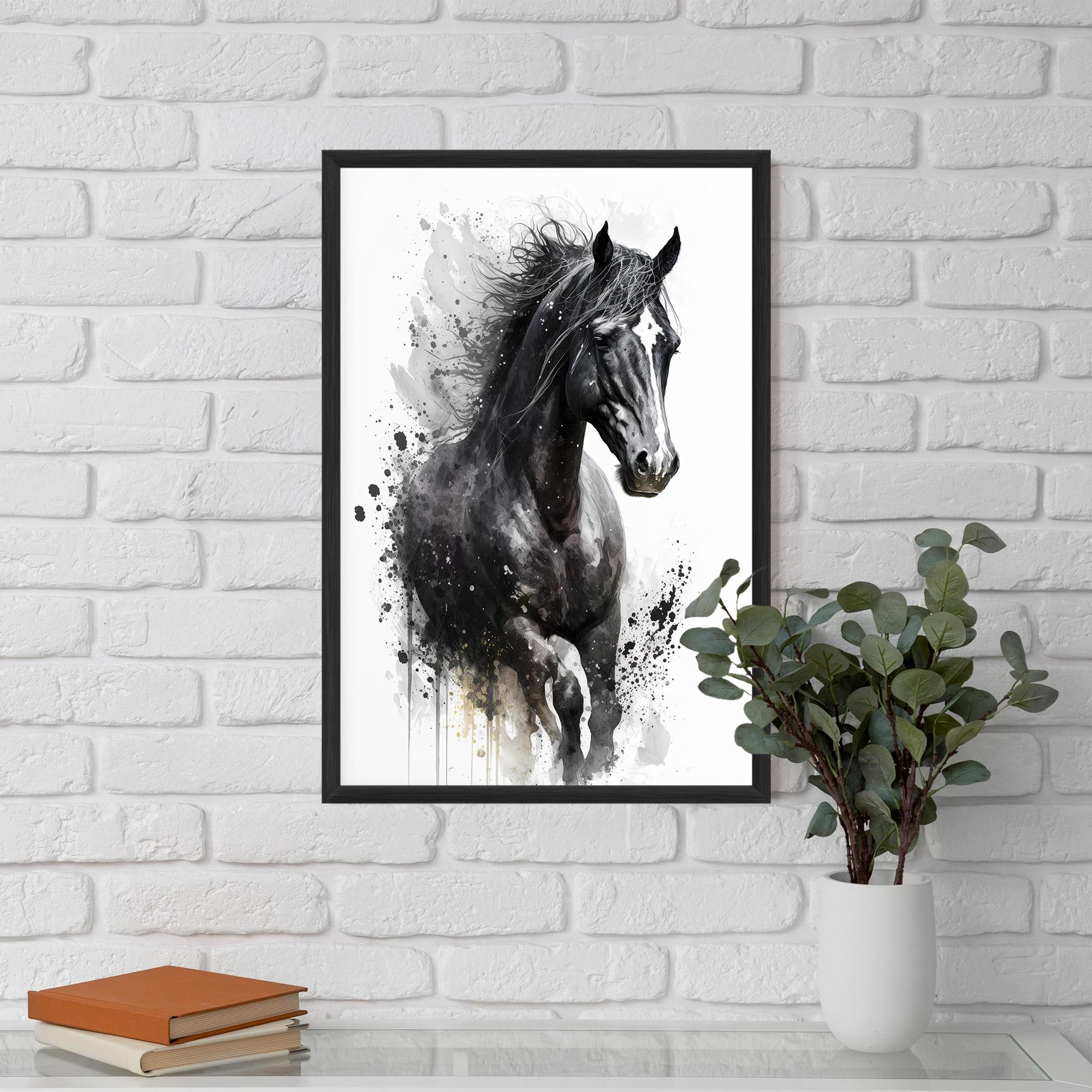 Plakat w Ramie Black Horse mockup 5