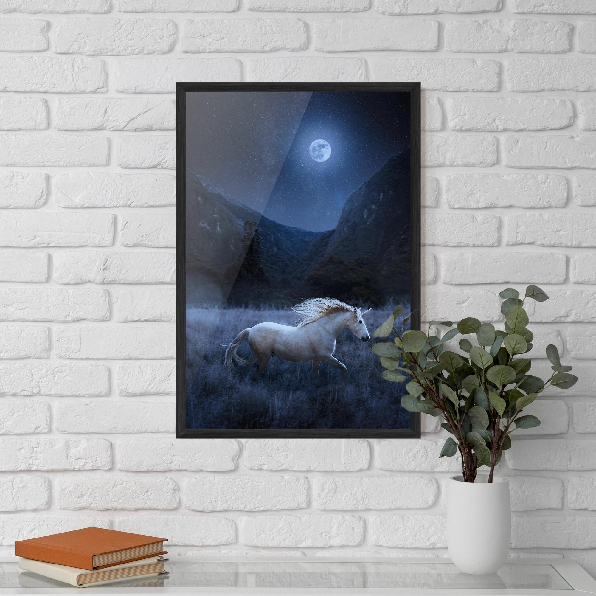 Plakat w Ramie Blue Moon Unicorn mockup 5