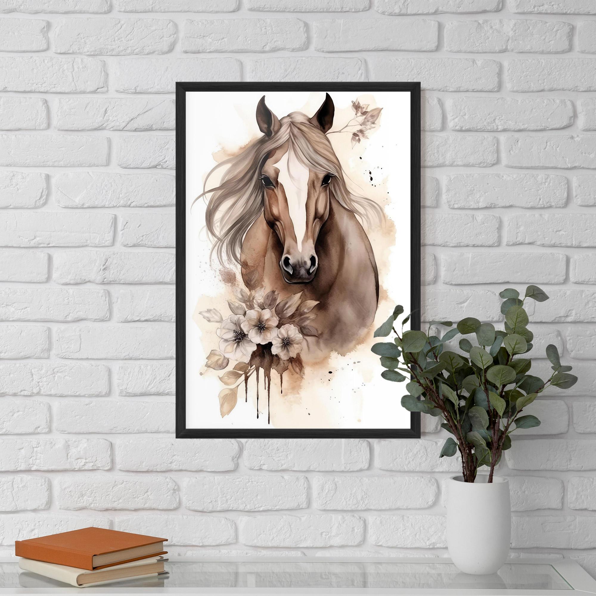 Plakat w Ramie Flower Brown Horse mockup 5