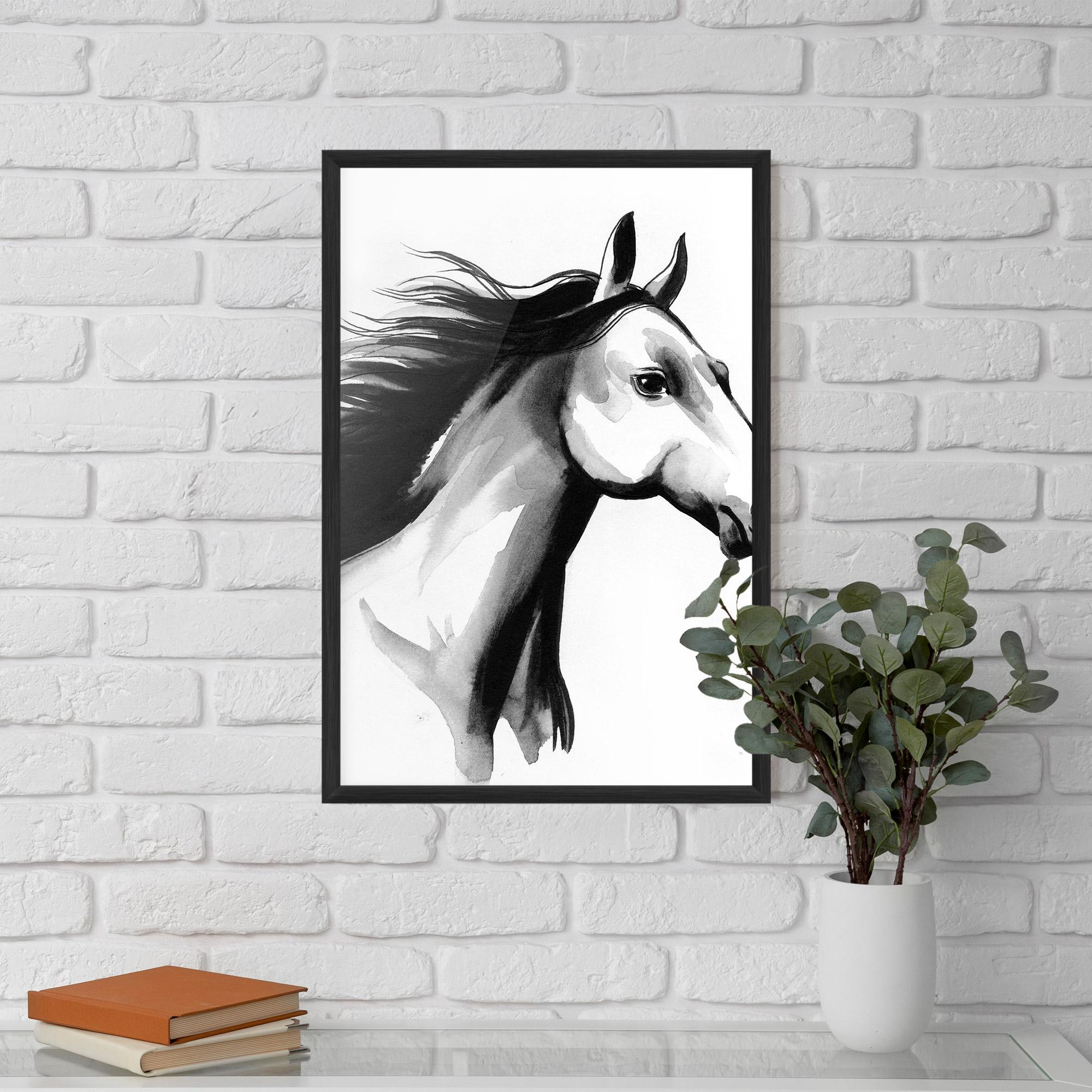 Plakat w Ramie Ink Watercolor Horse mockup 5