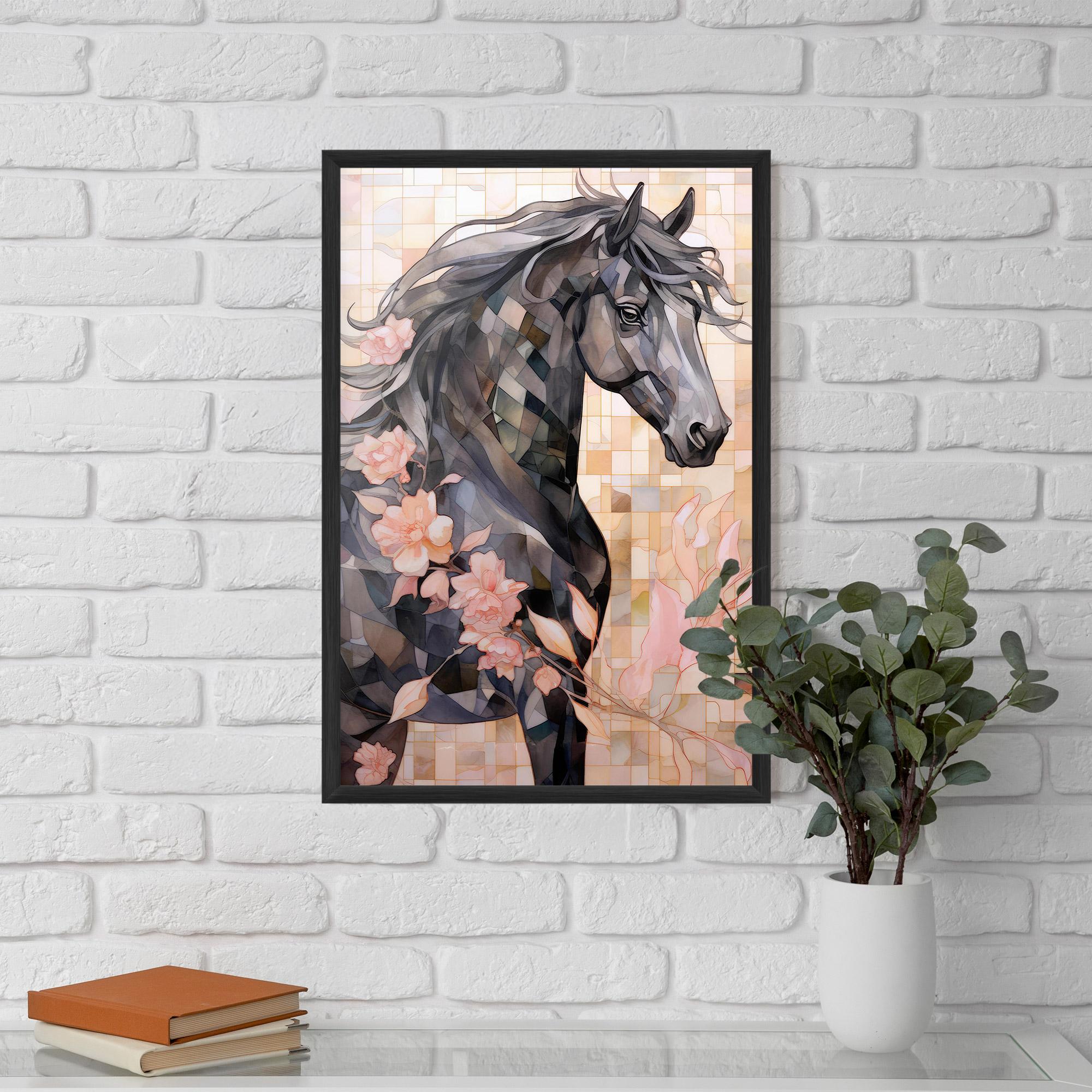 Plakat w Ramie Mosaic Painting Horse mockup 5