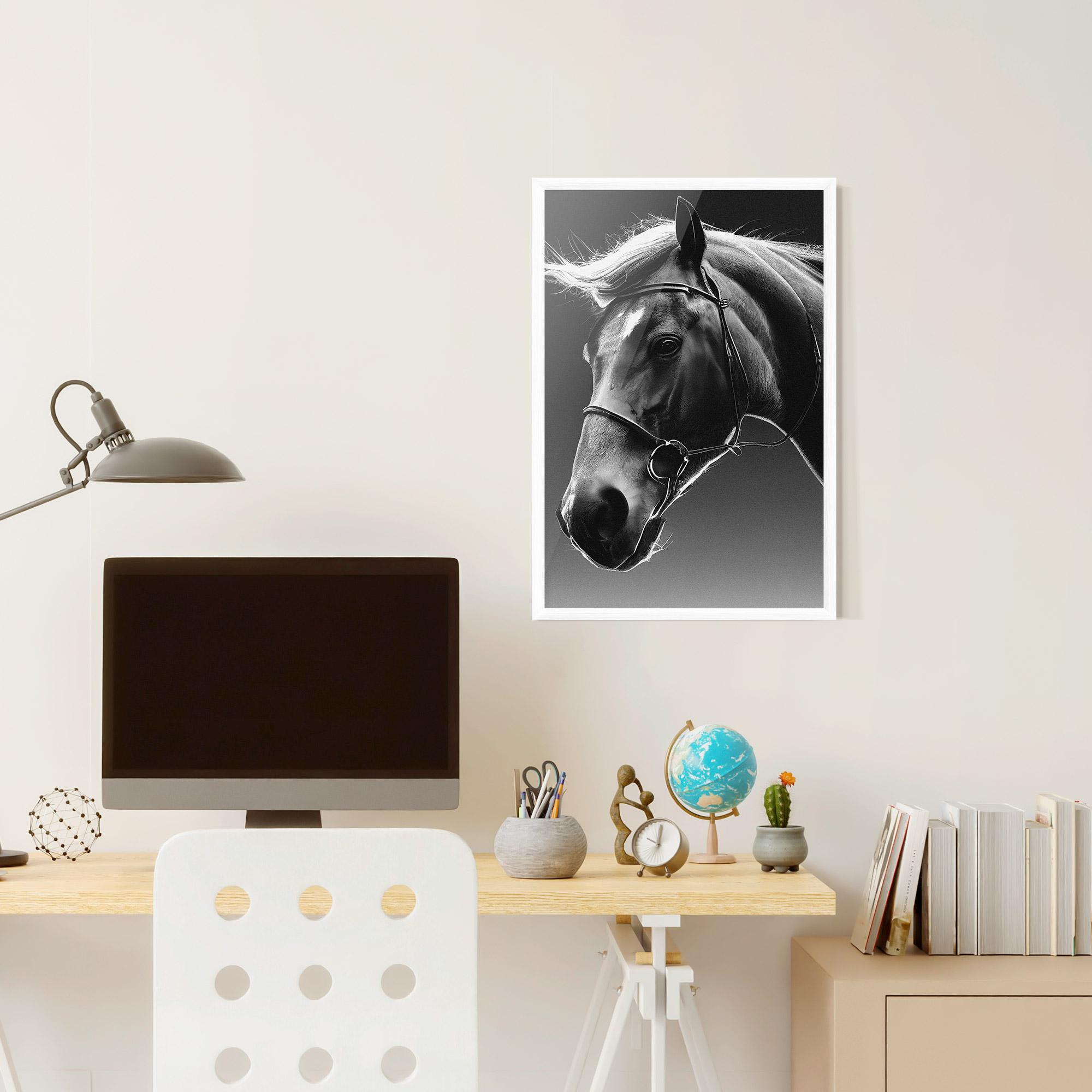 Plakat w Ramie Black Horse Profile mockup 6