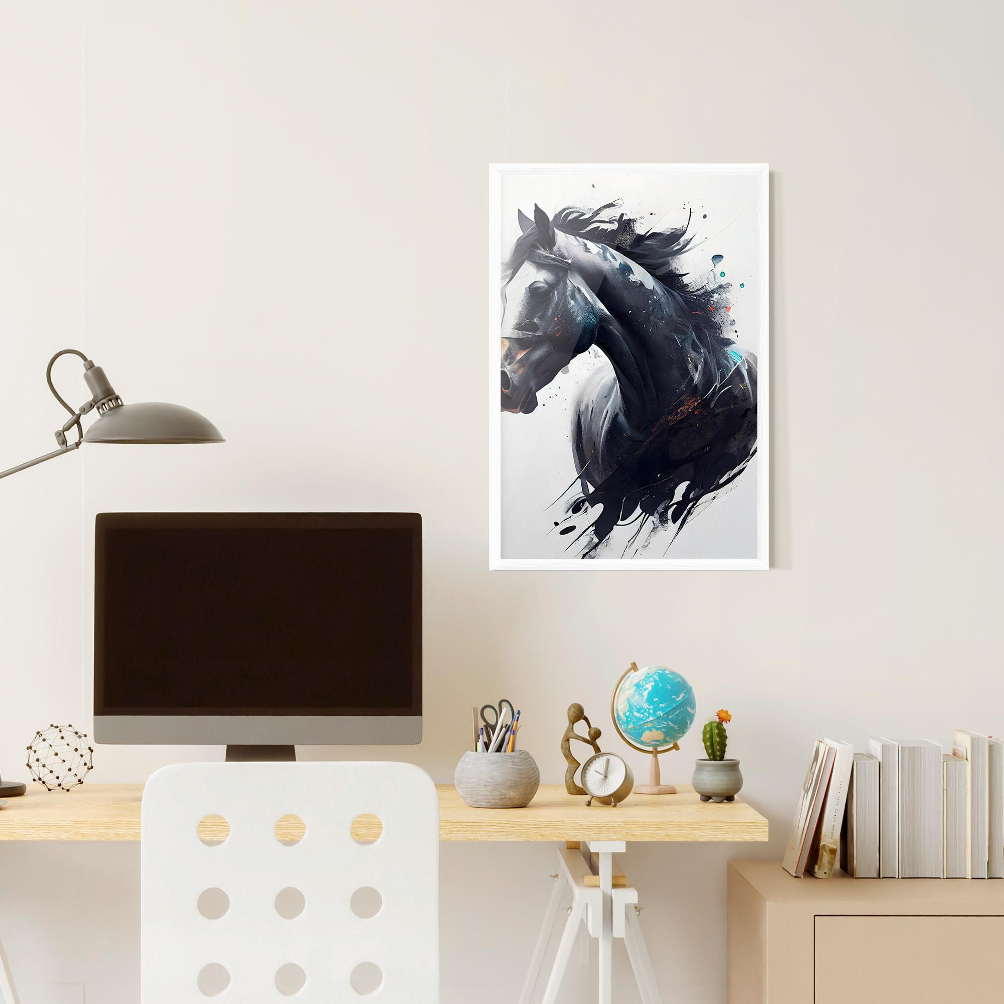 Plakat w Ramie Black Paint Horse mockup 6