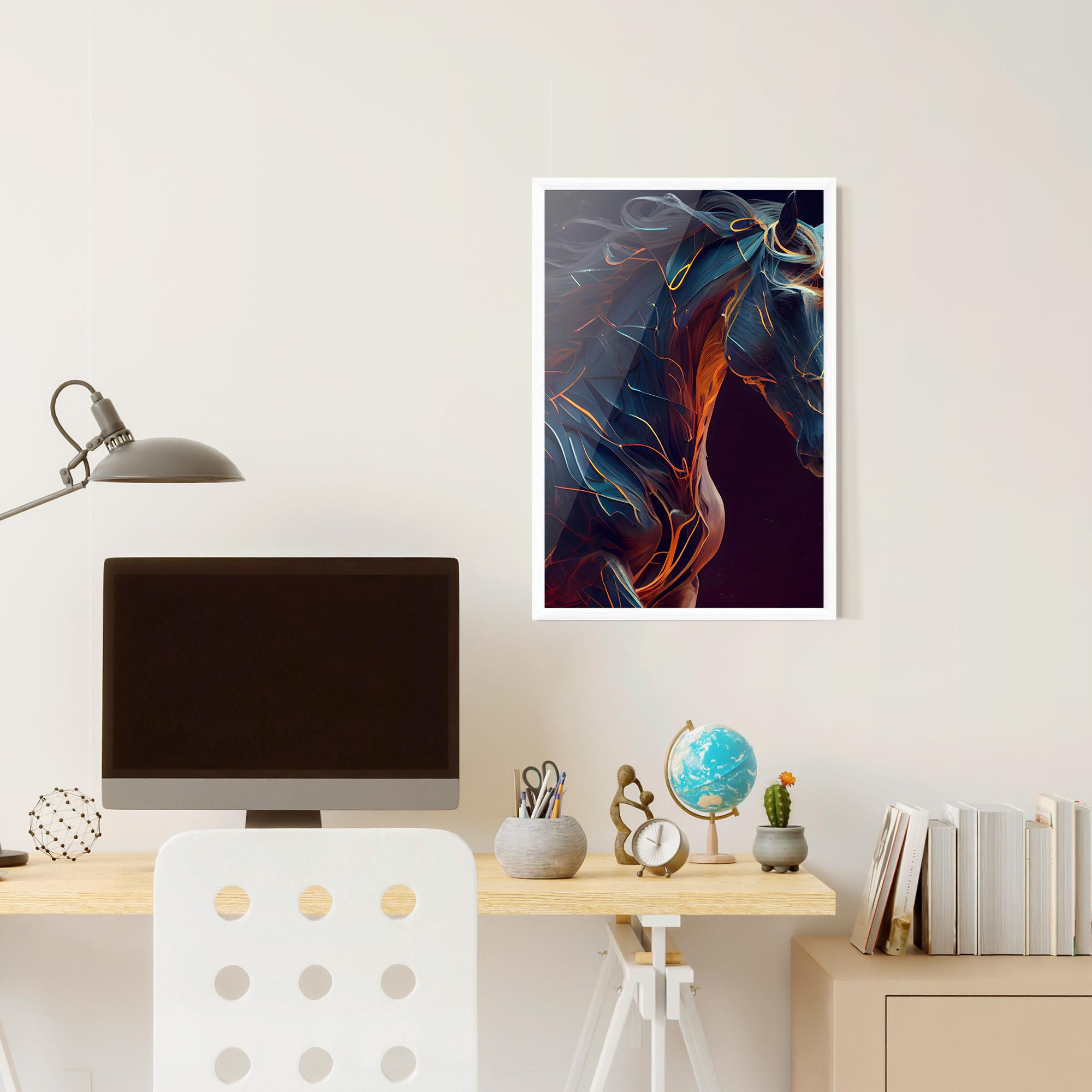 Plakat w Ramie Fire Lines Horse mockup 6