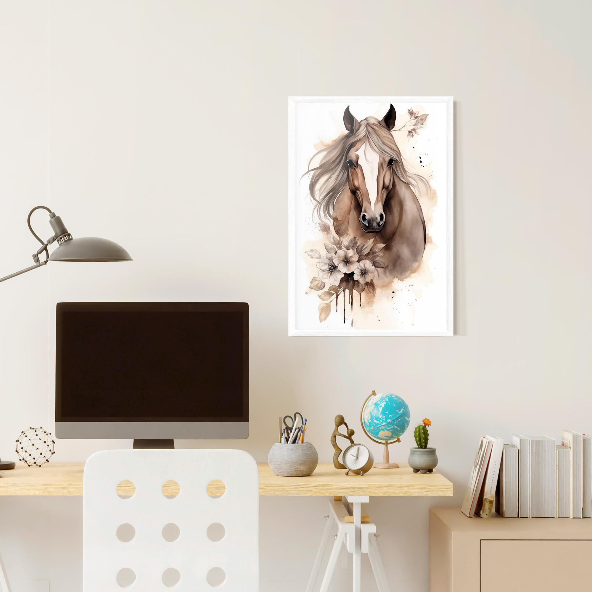 Plakat w Ramie Flower Brown Horse mockup 6