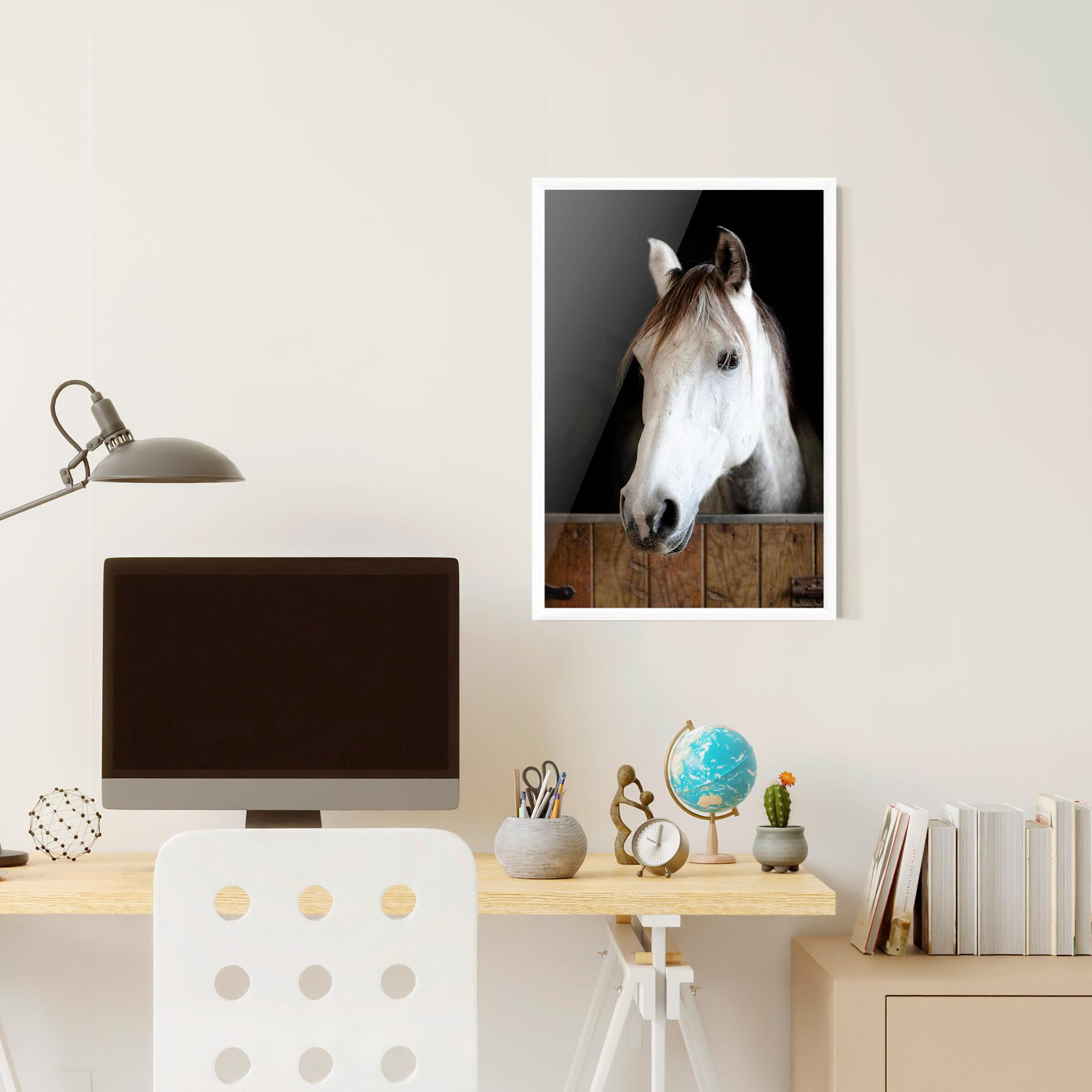 Plakat w Ramie Grey Horse Head mockup 6