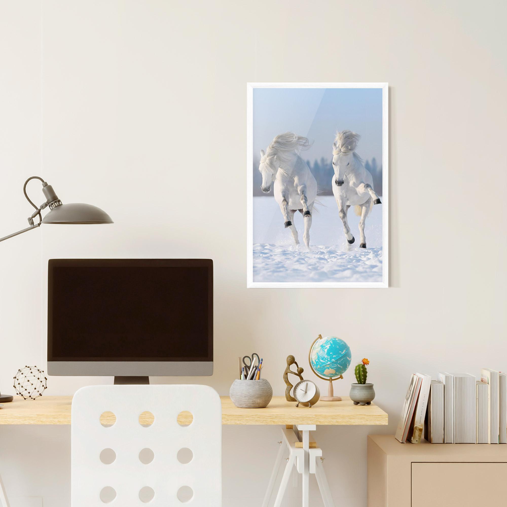 Plakat w Ramie Happy Horses Running mockup 6
