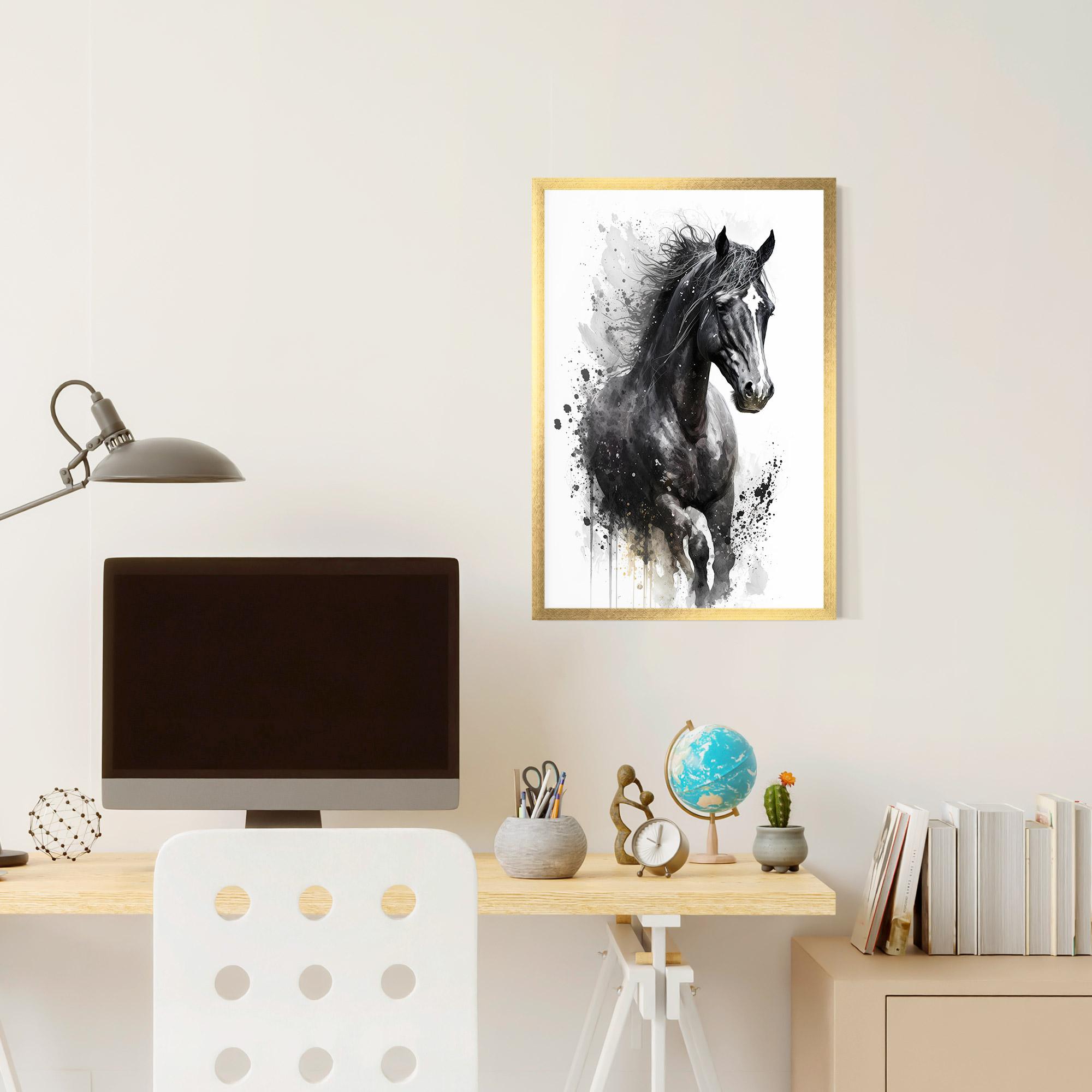 Plakat w Ramie Black Horse mockup 6