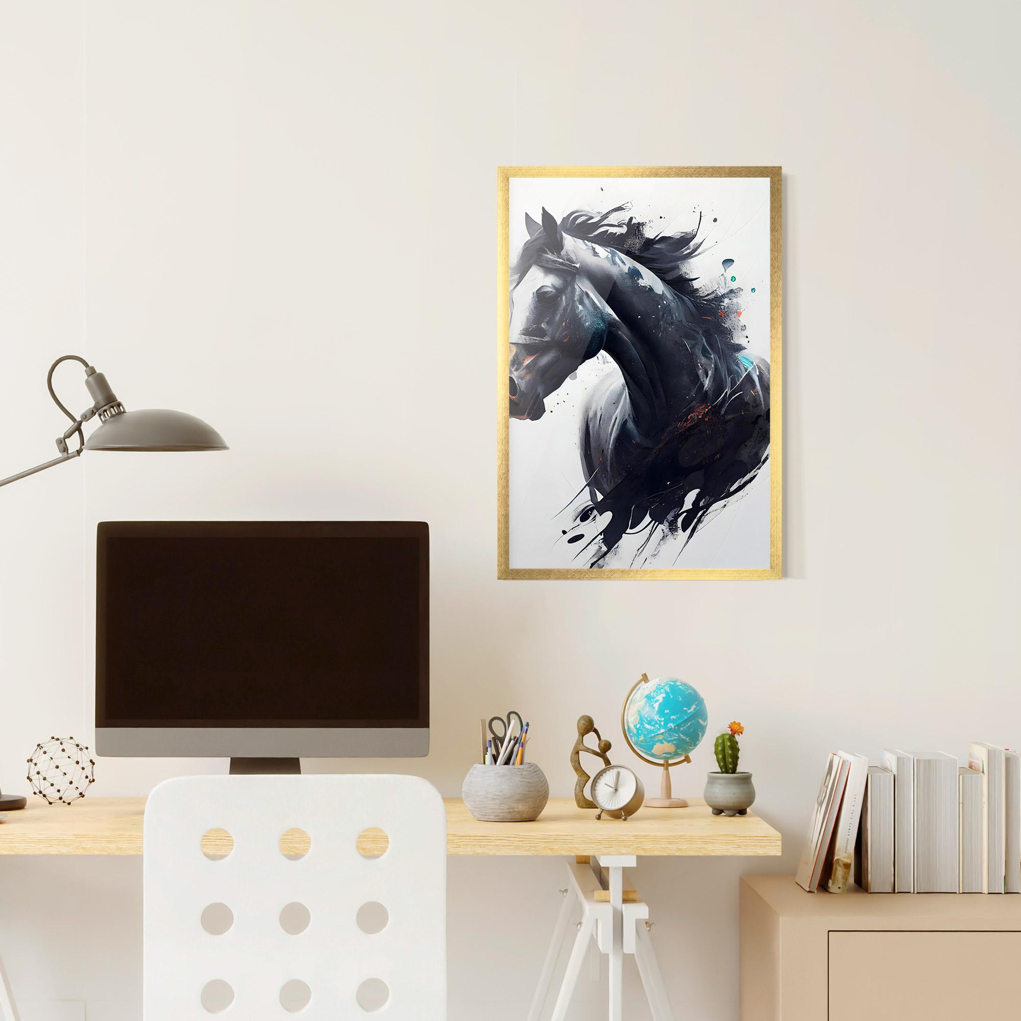 Plakat w Ramie Black Paint Horse mockup 6