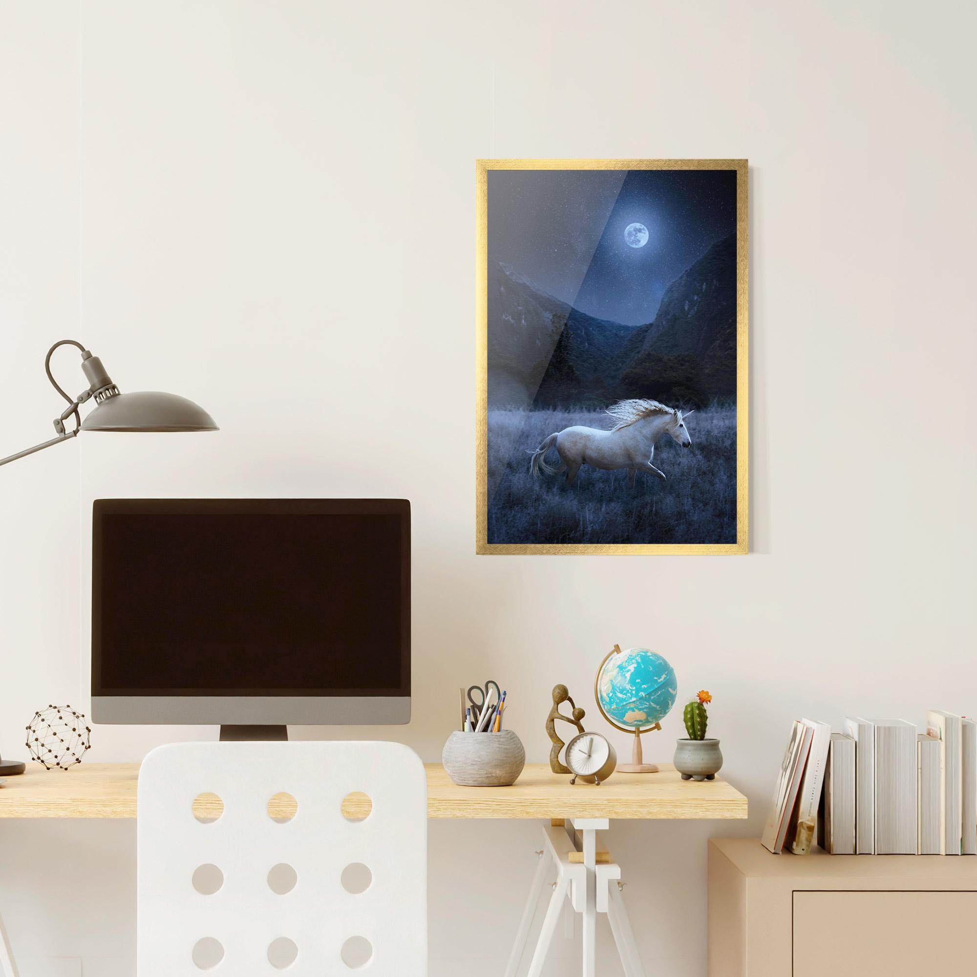 Plakat w Ramie Blue Moon Unicorn mockup 6