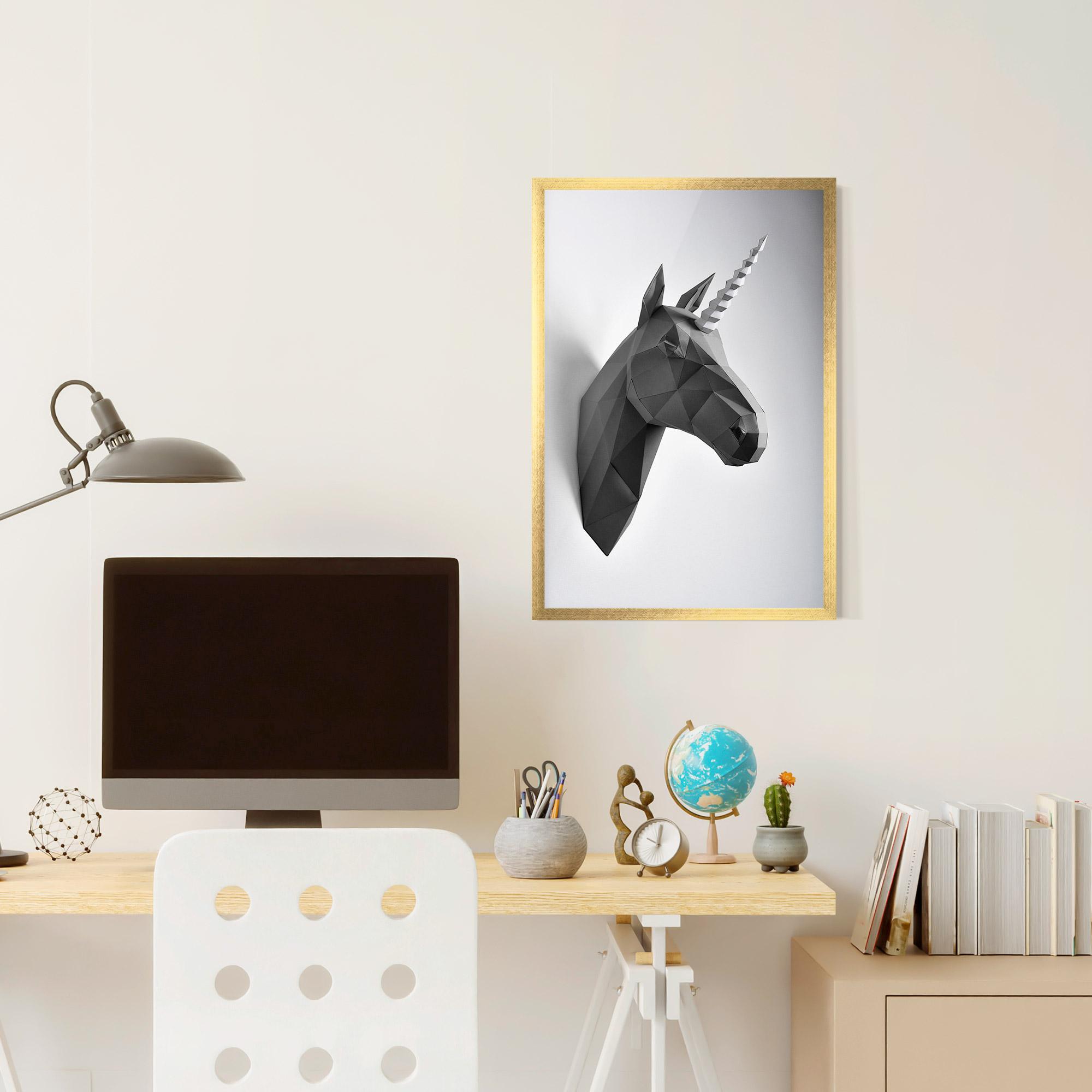 Plakat w Ramie Geometrical Unicorn mockup 6