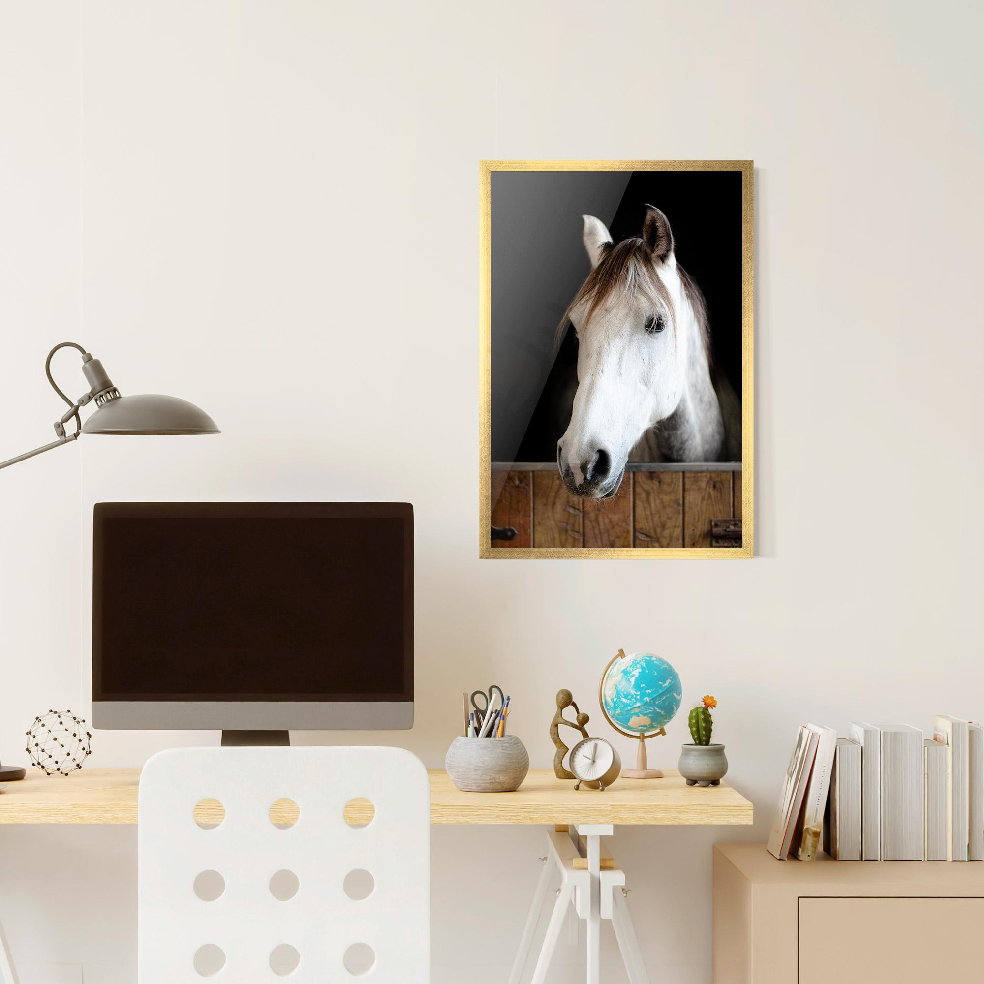 Plakat w Ramie Grey Horse Head mockup 6