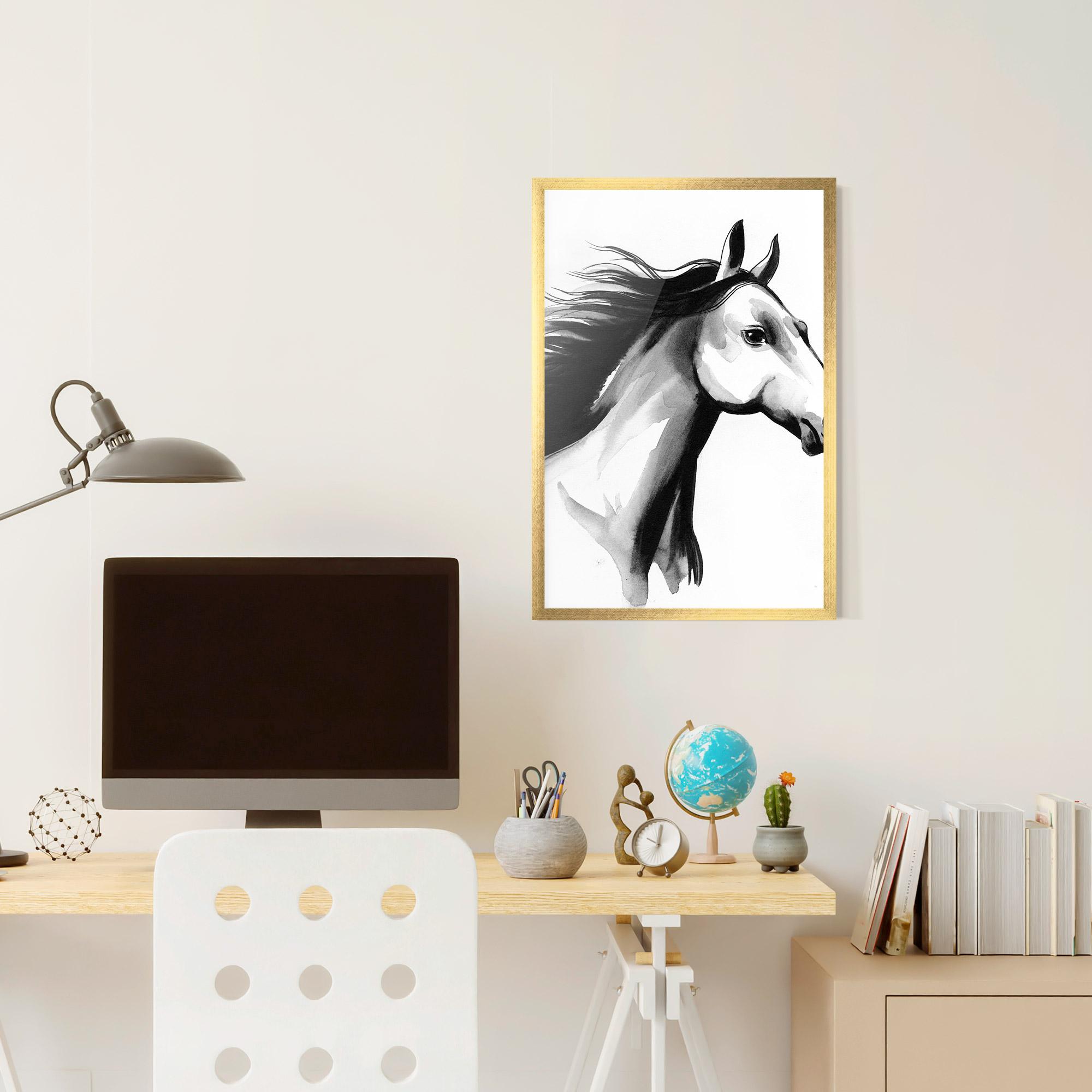 Plakat w Ramie Ink Watercolor Horse mockup 6