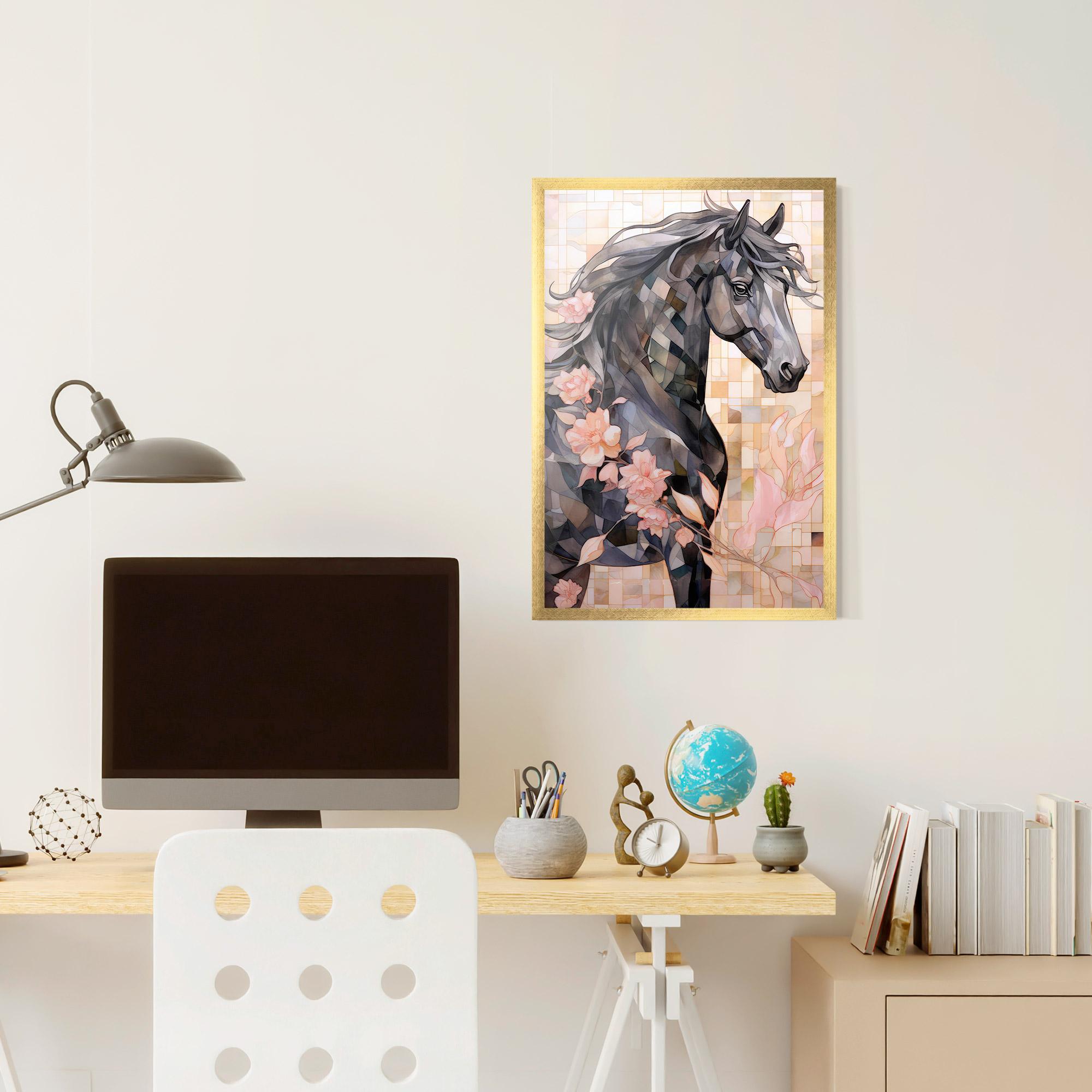 Plakat w Ramie Mosaic Painting Horse mockup 6