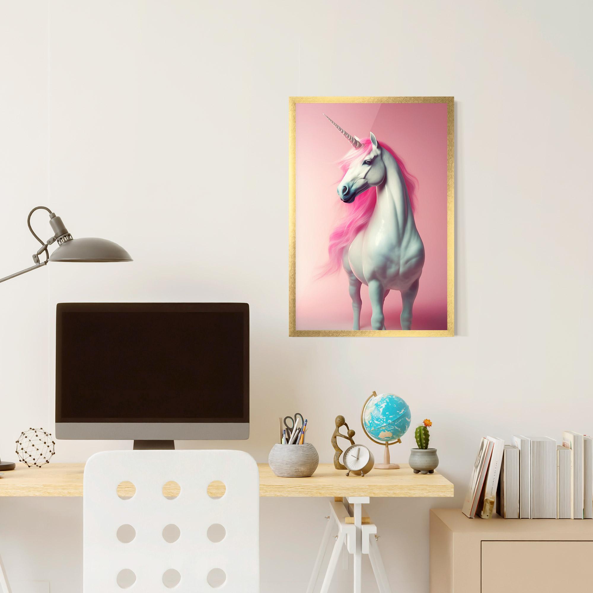 Plakat w Ramie Pink Unicorn mockup 6