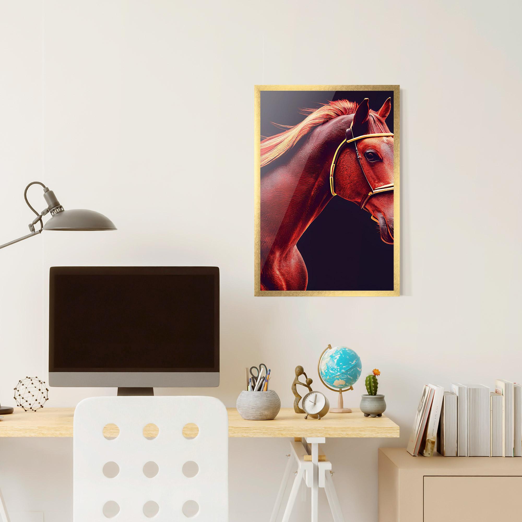 Plakat w Ramie Red Horse Portrait mockup 6