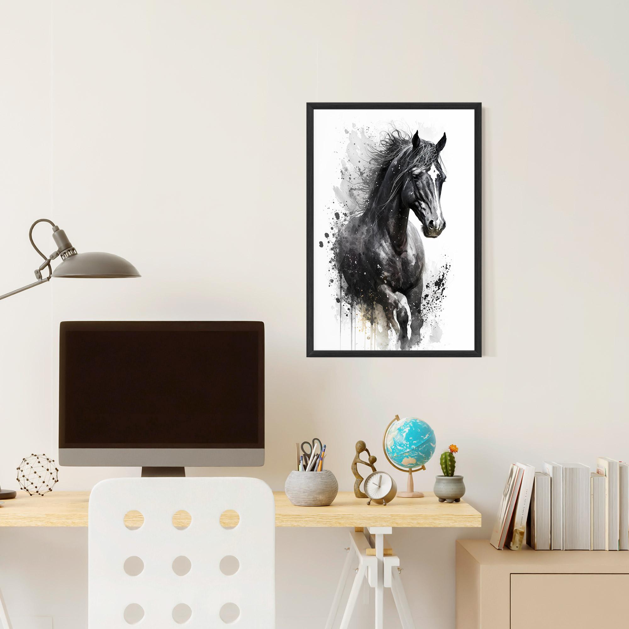 Plakat w Ramie Black Horse mockup 6