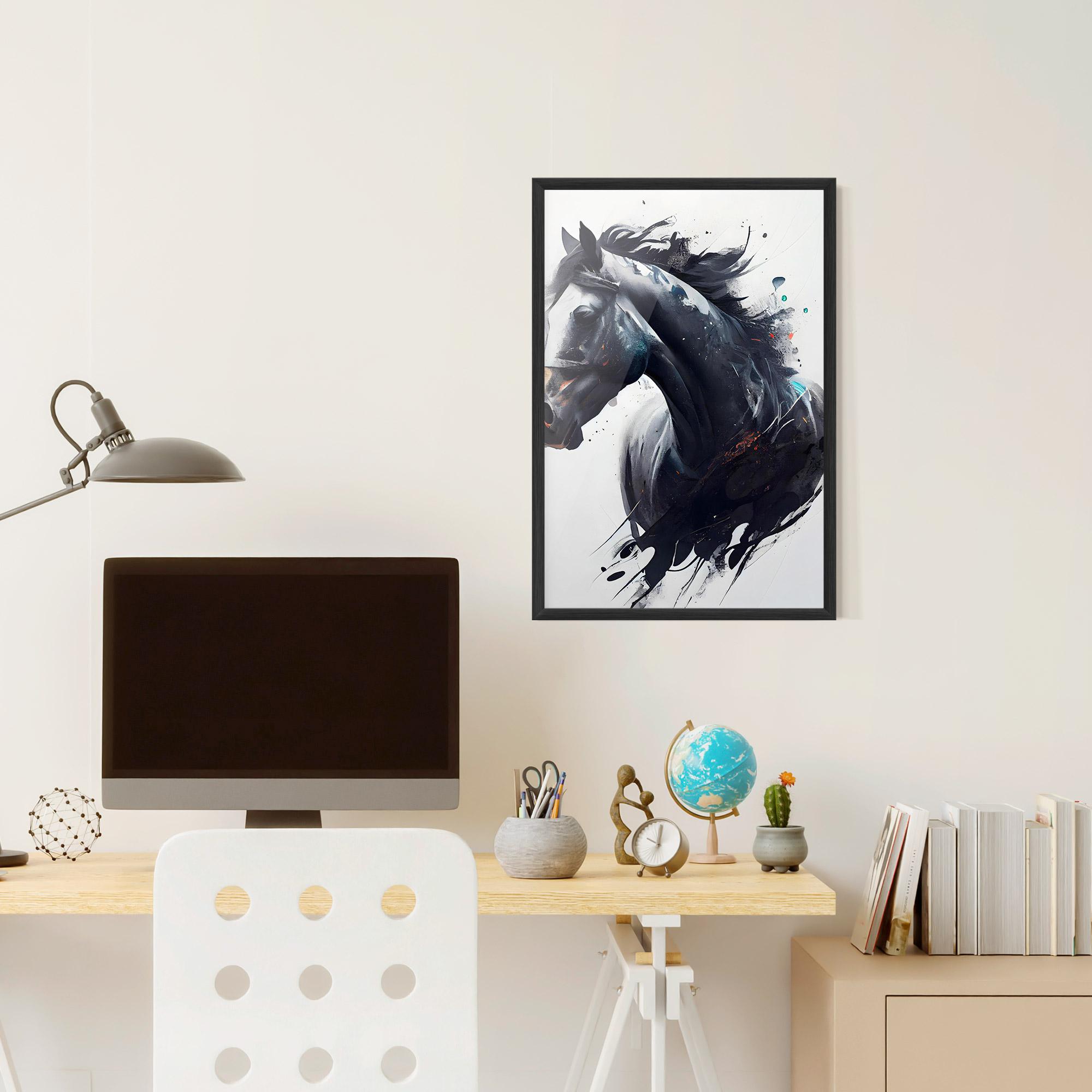 Plakat w Ramie Black Paint Horse mockup 6