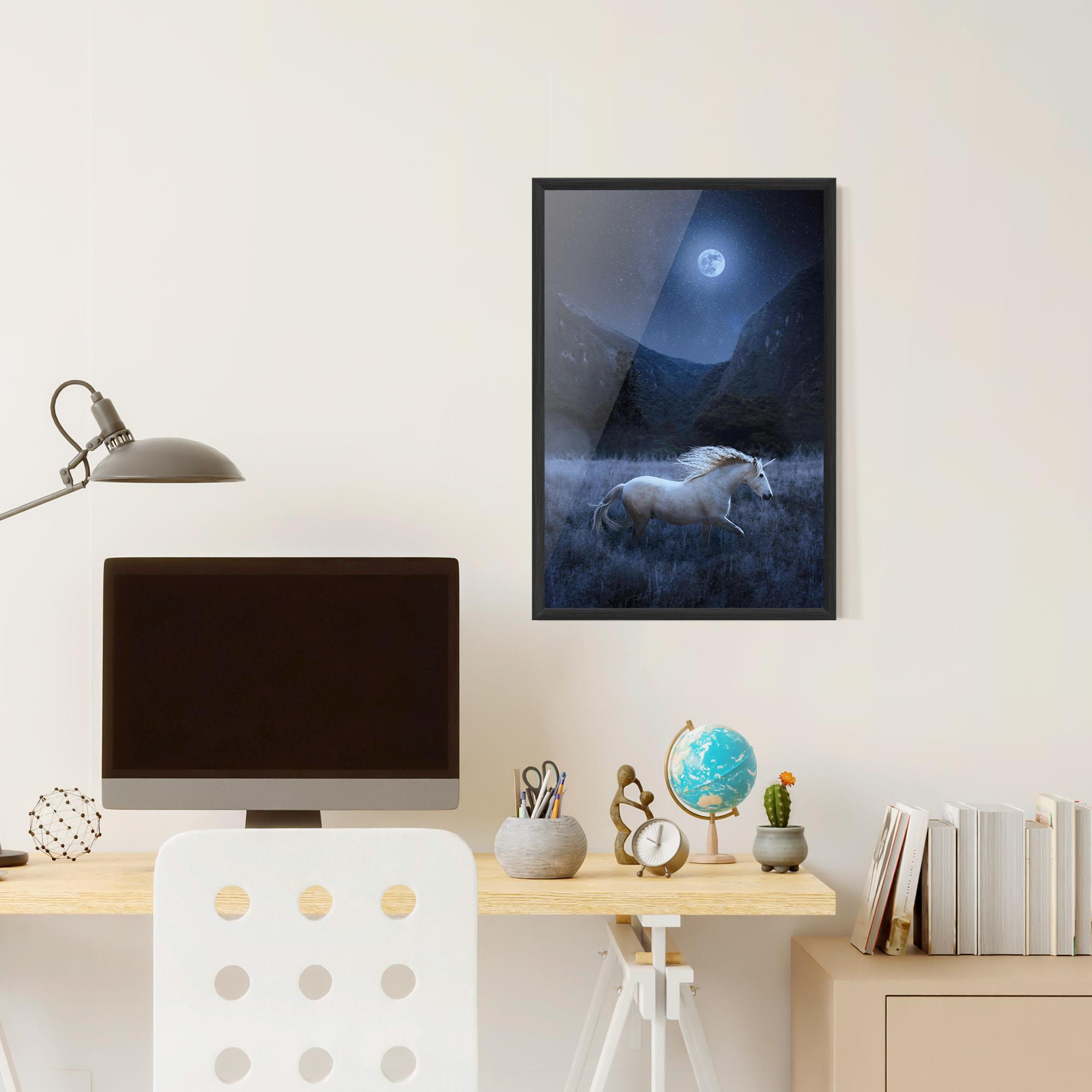 Plakat w Ramie Blue Moon Unicorn mockup 6