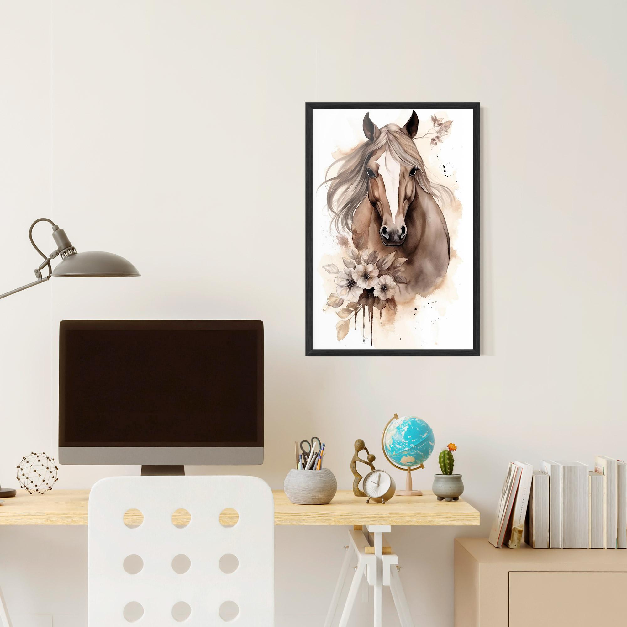 Plakat w Ramie Flower Brown Horse mockup 6