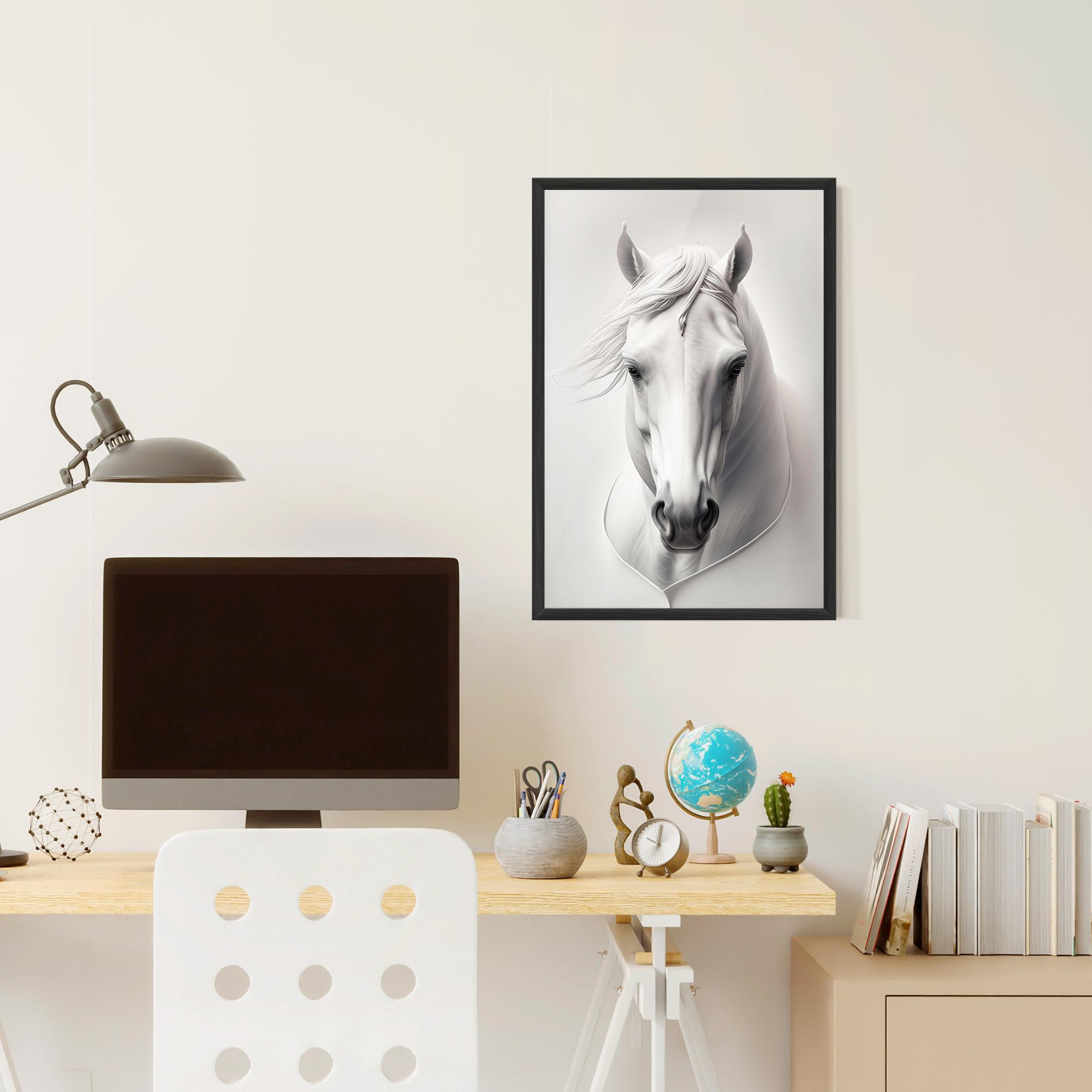Plakat w Ramie White Horse Portrait mockup 6
