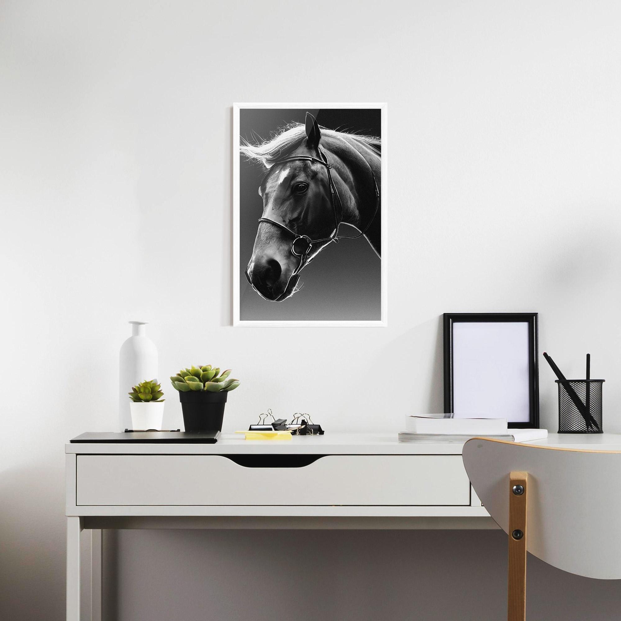 Plakat w Ramie Black Horse Profile mockup 7