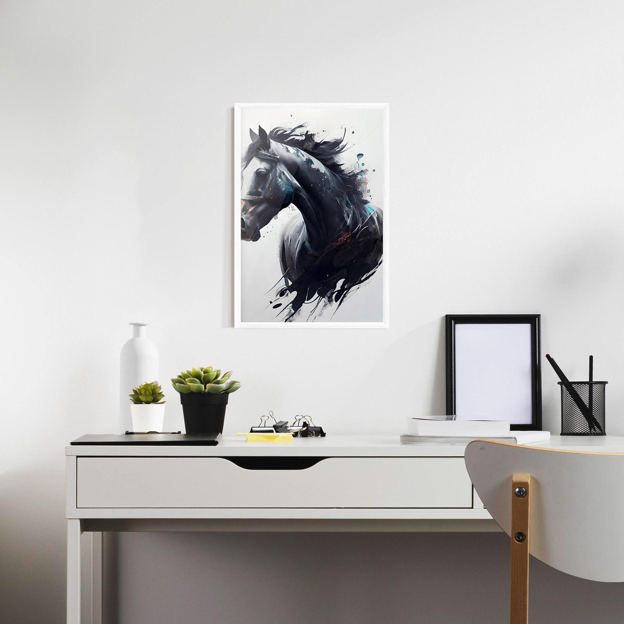 Plakat w Ramie Black Paint Horse mockup 7