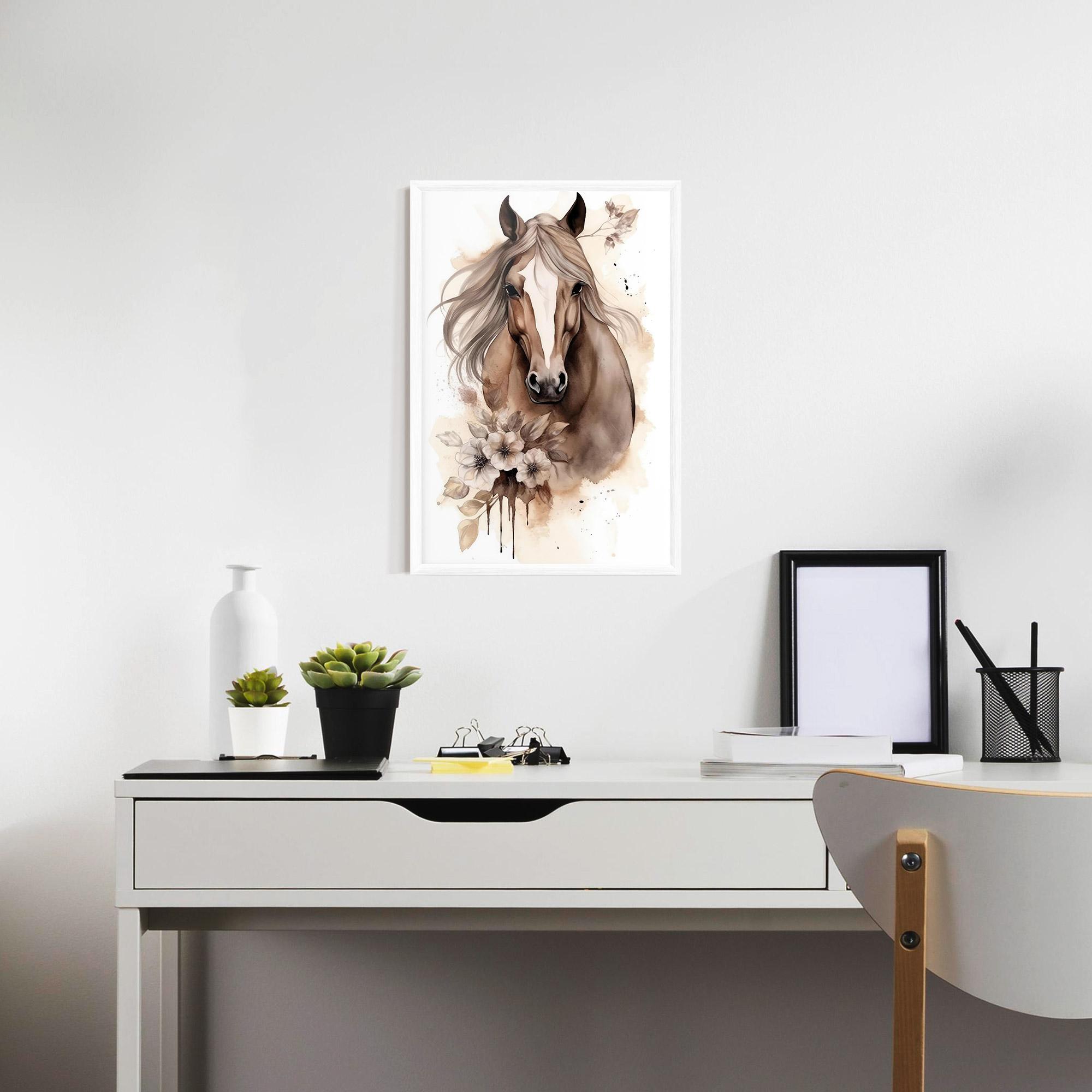Plakat w Ramie Flower Brown Horse mockup 7