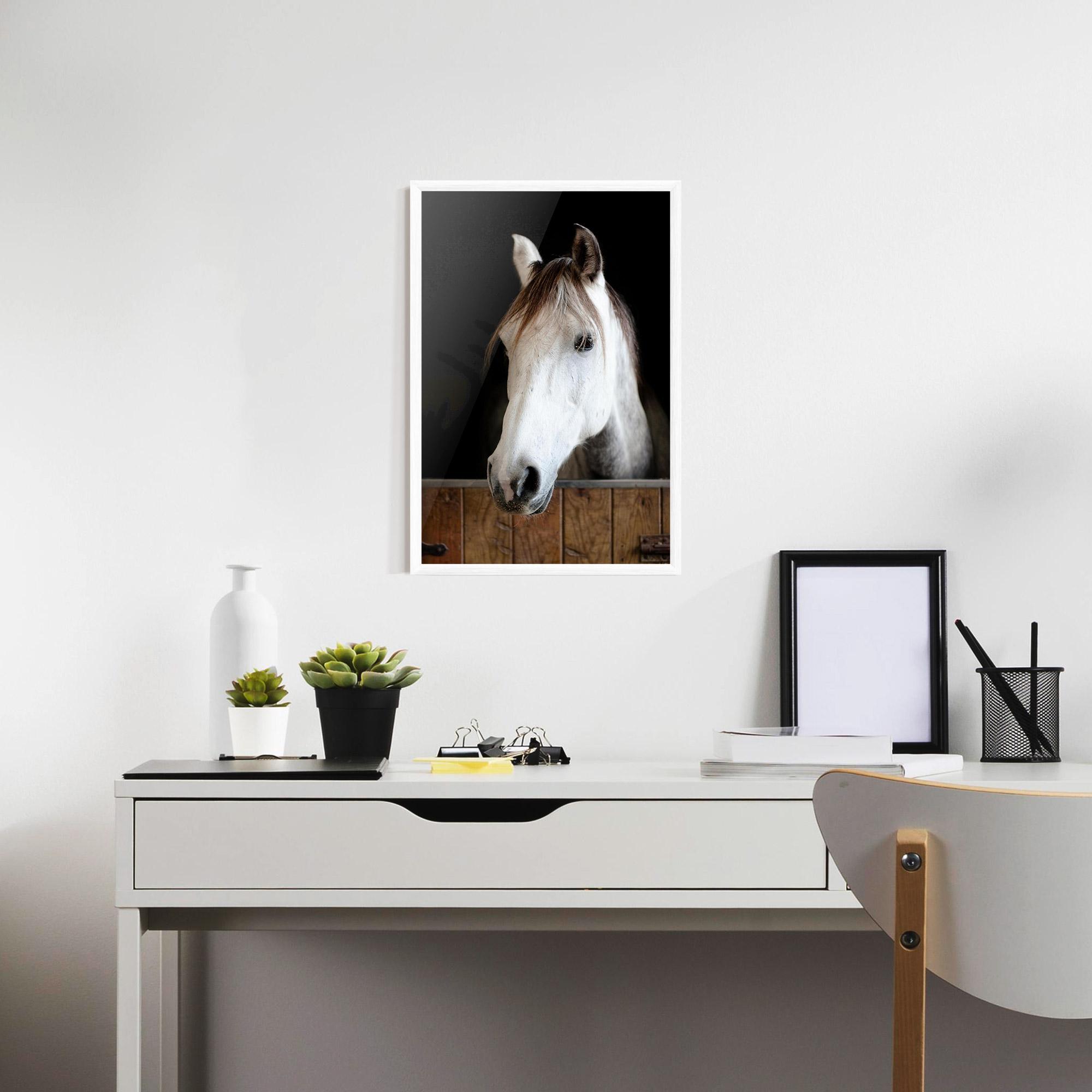 Plakat w Ramie Grey Horse Head mockup 7