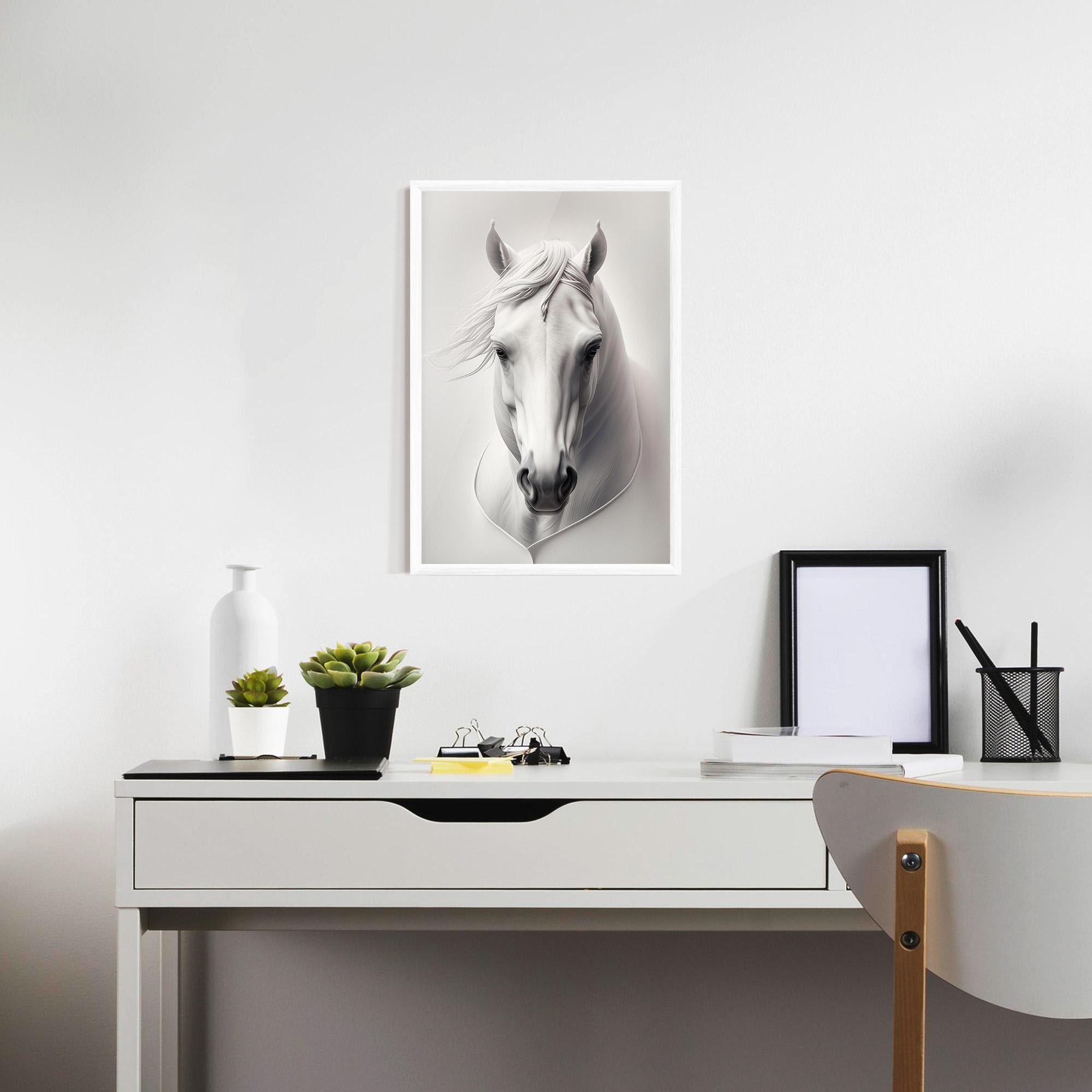 Plakat w Ramie White Horse Portrait mockup 7