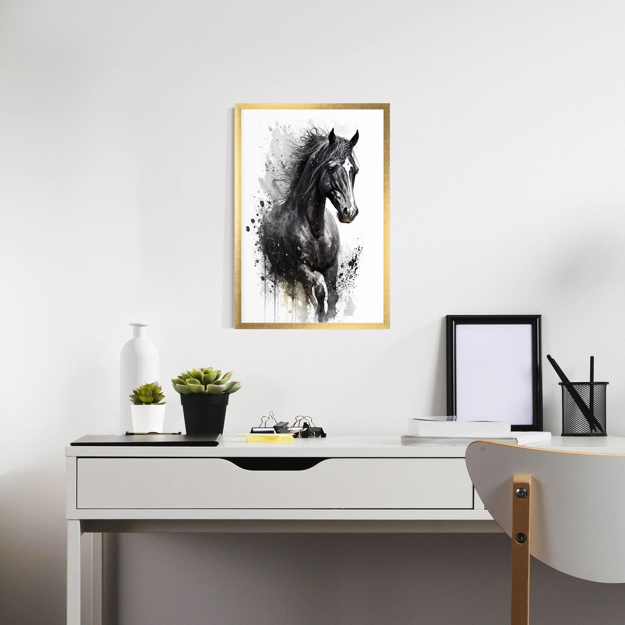 Plakat w Ramie Black Horse mockup 7
