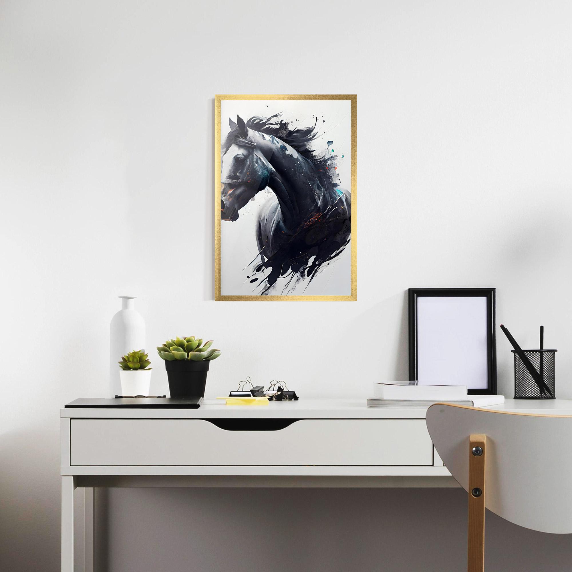 Plakat w Ramie Black Paint Horse mockup 7