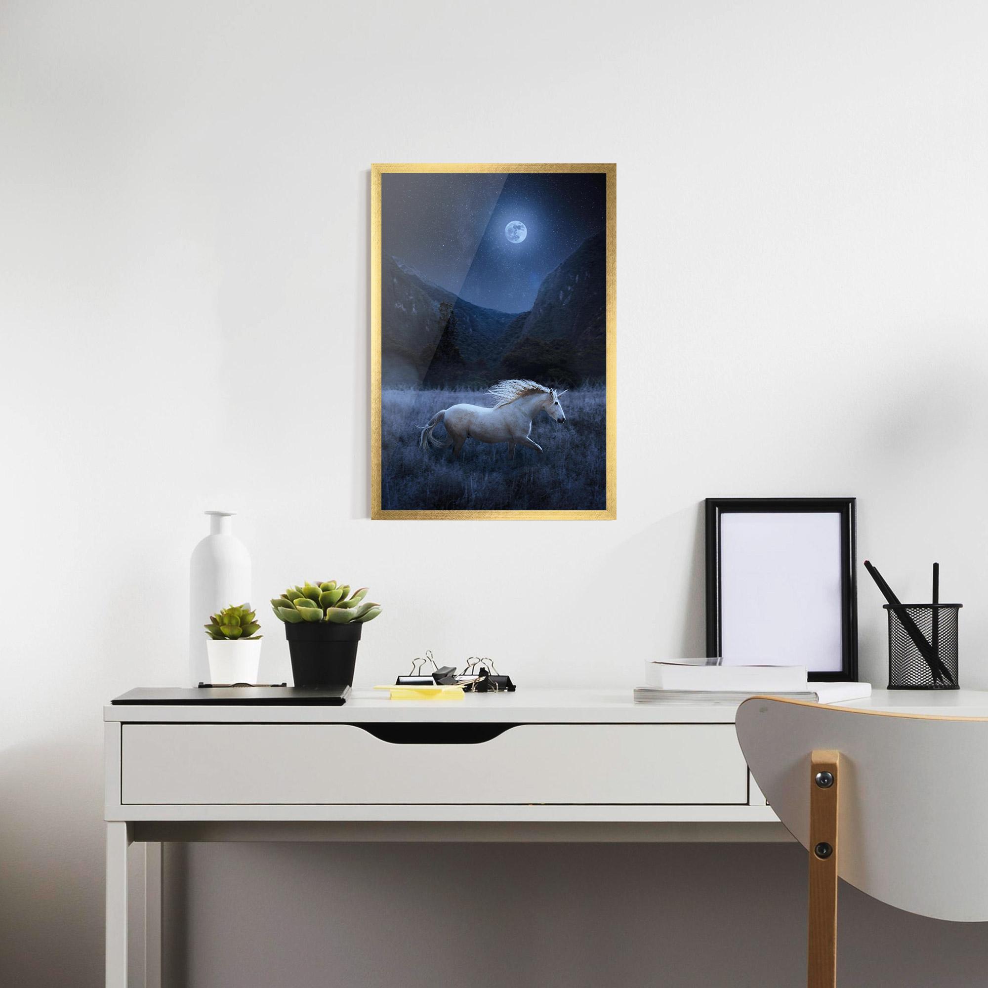 Plakat w Ramie Blue Moon Unicorn mockup 7