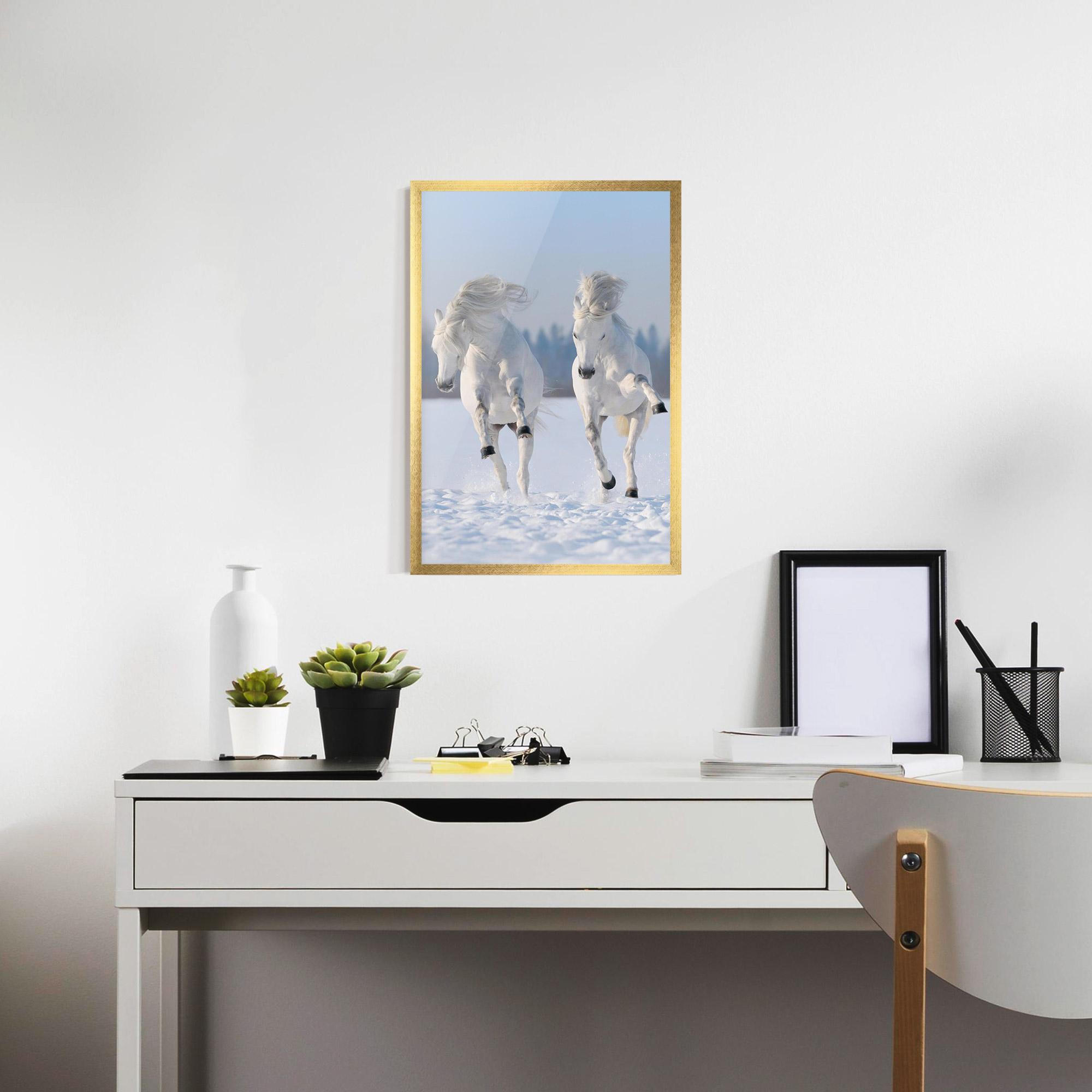 Plakat w Ramie Happy Horses Running mockup 7