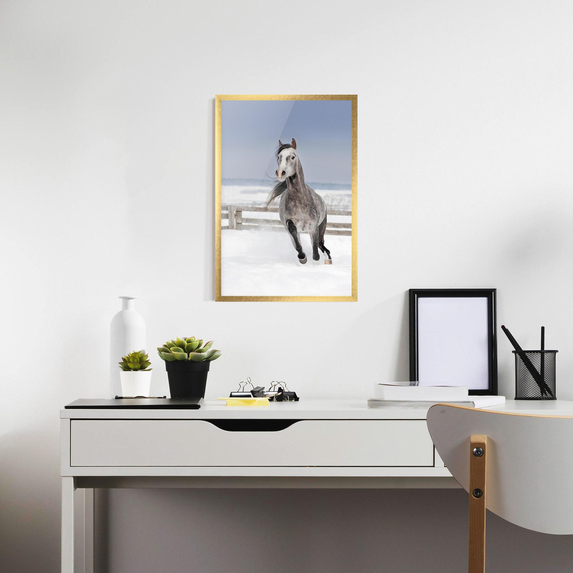 Plakat w Ramie Horse Running Free mockup 7