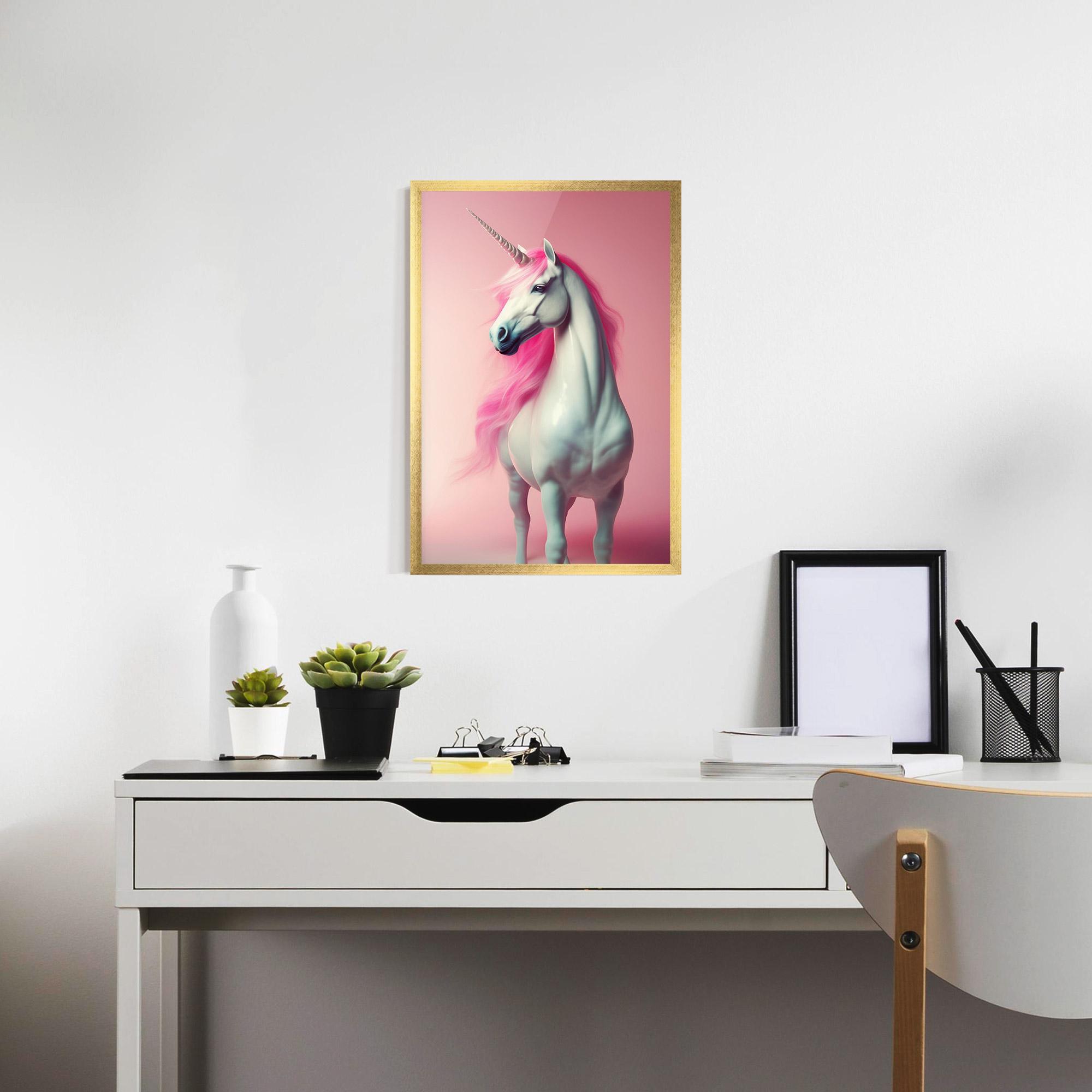 Plakat w Ramie Pink Unicorn mockup 7