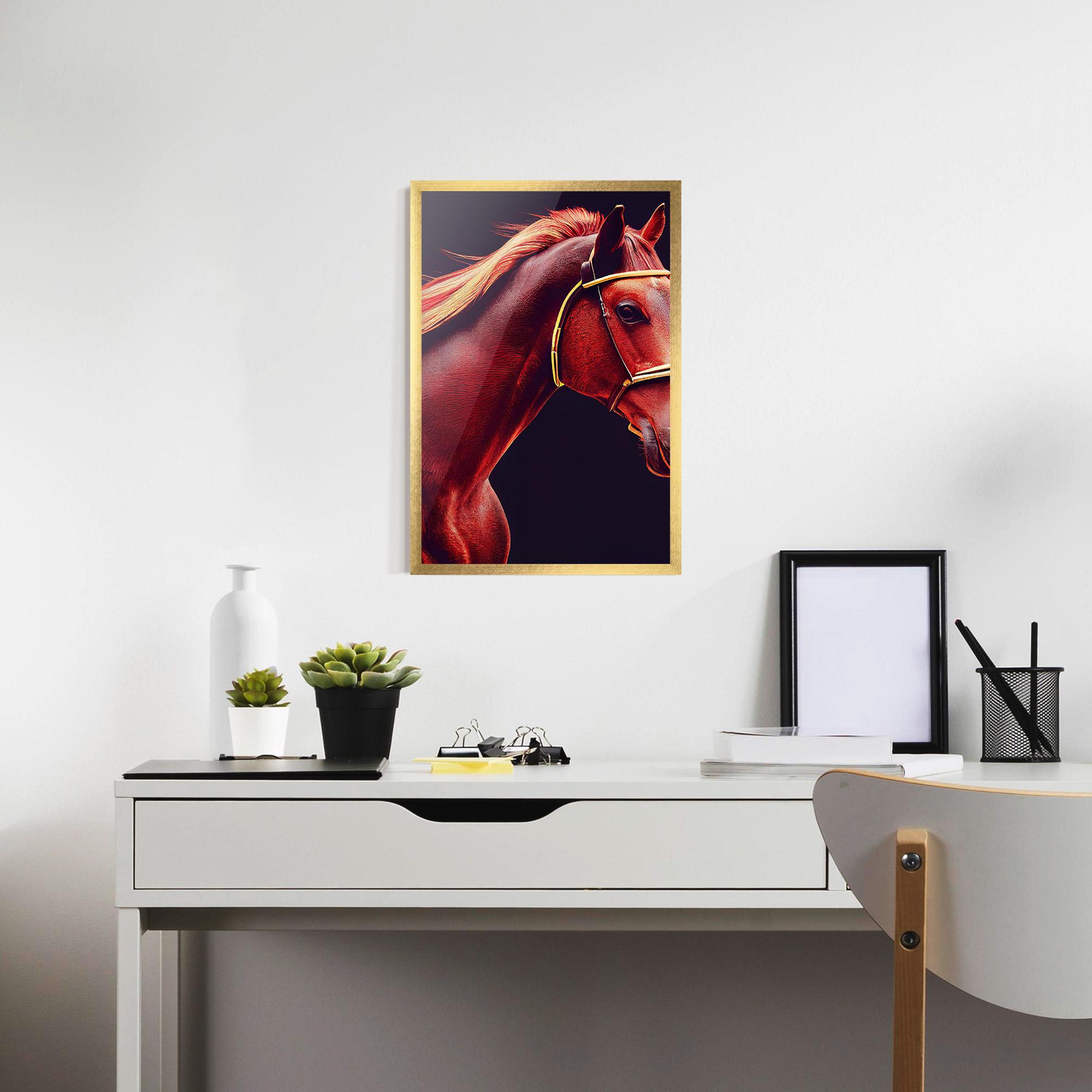 Plakat w Ramie Red Horse Portrait mockup 7