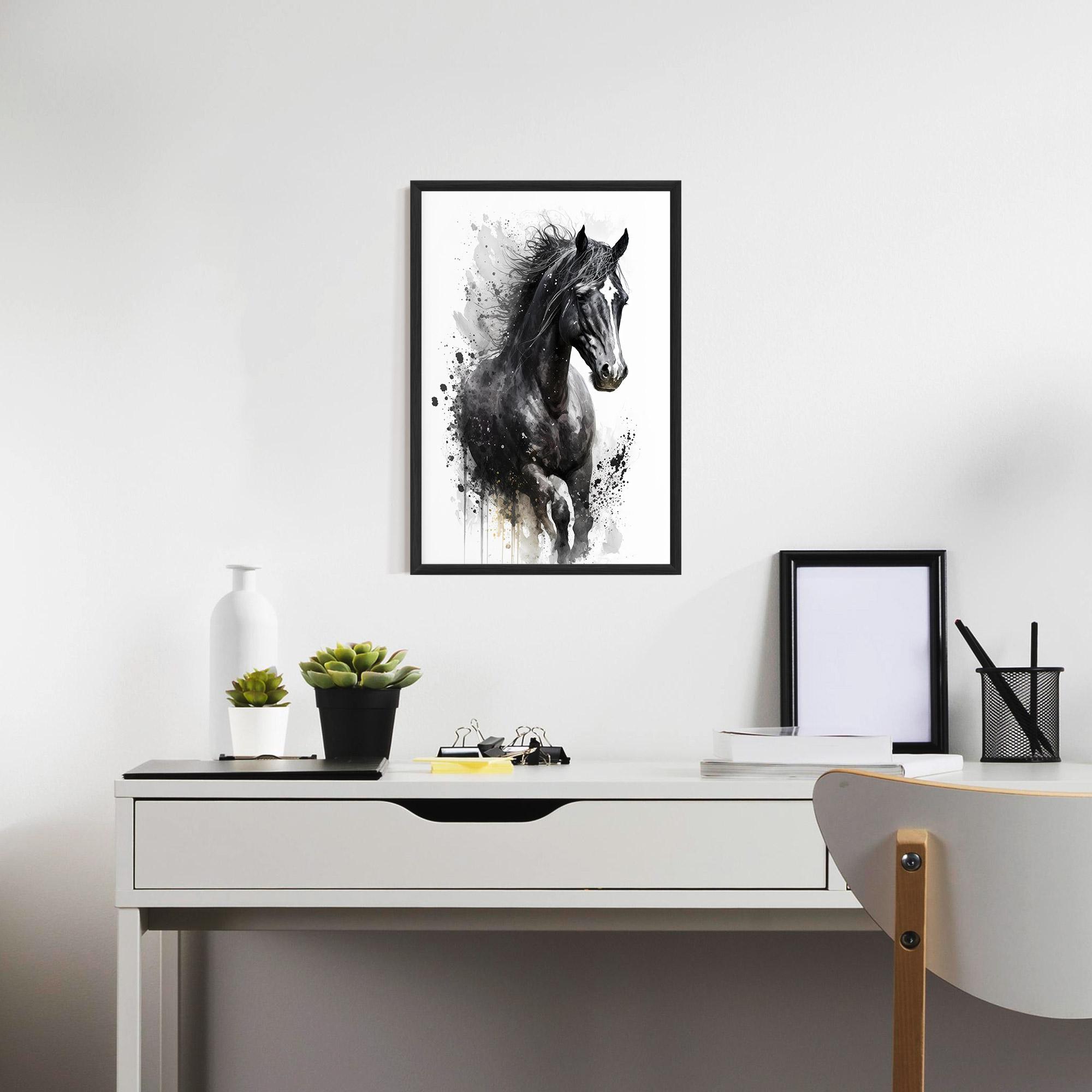 Plakat w Ramie Black Horse mockup 7