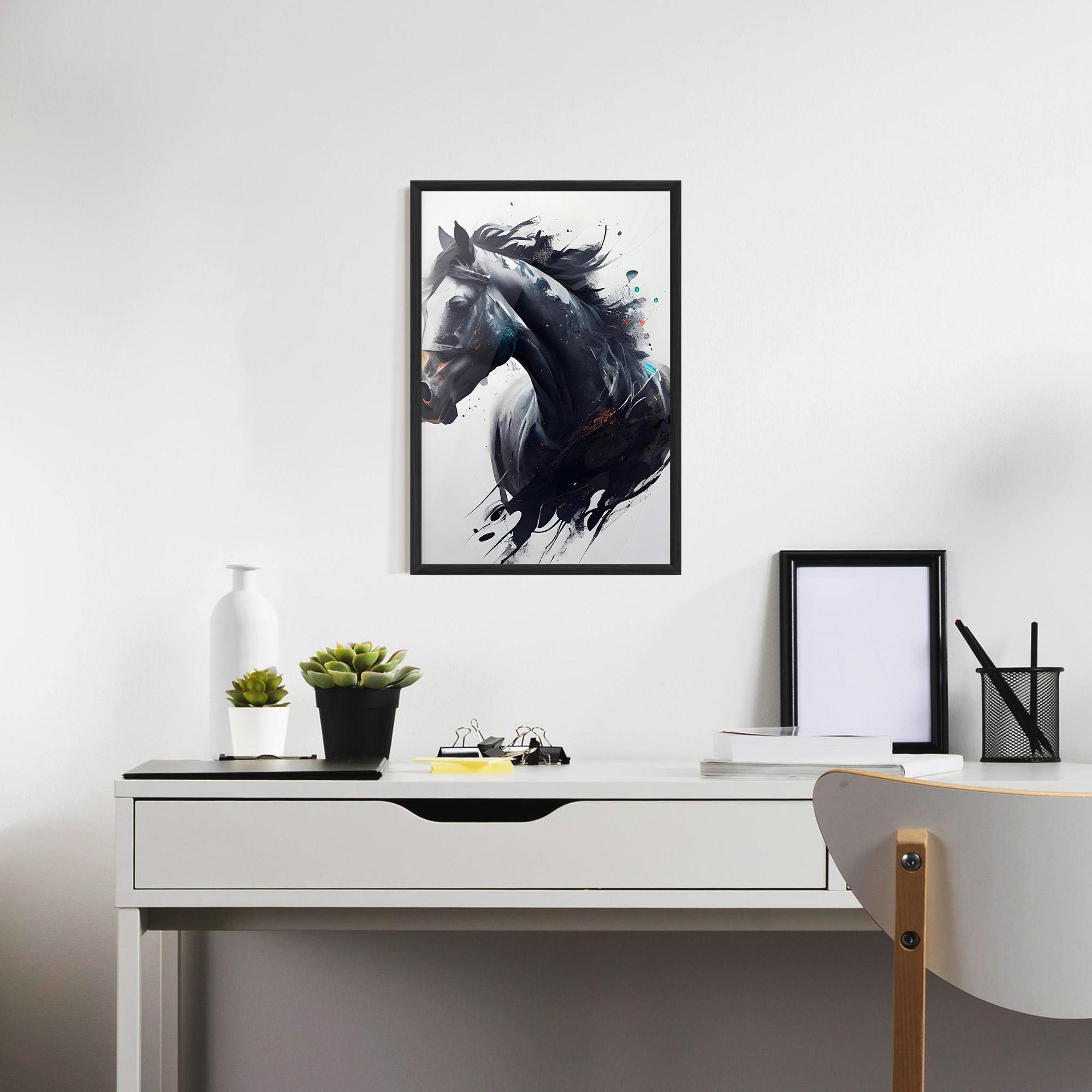 Plakat w Ramie Black Paint Horse mockup 7