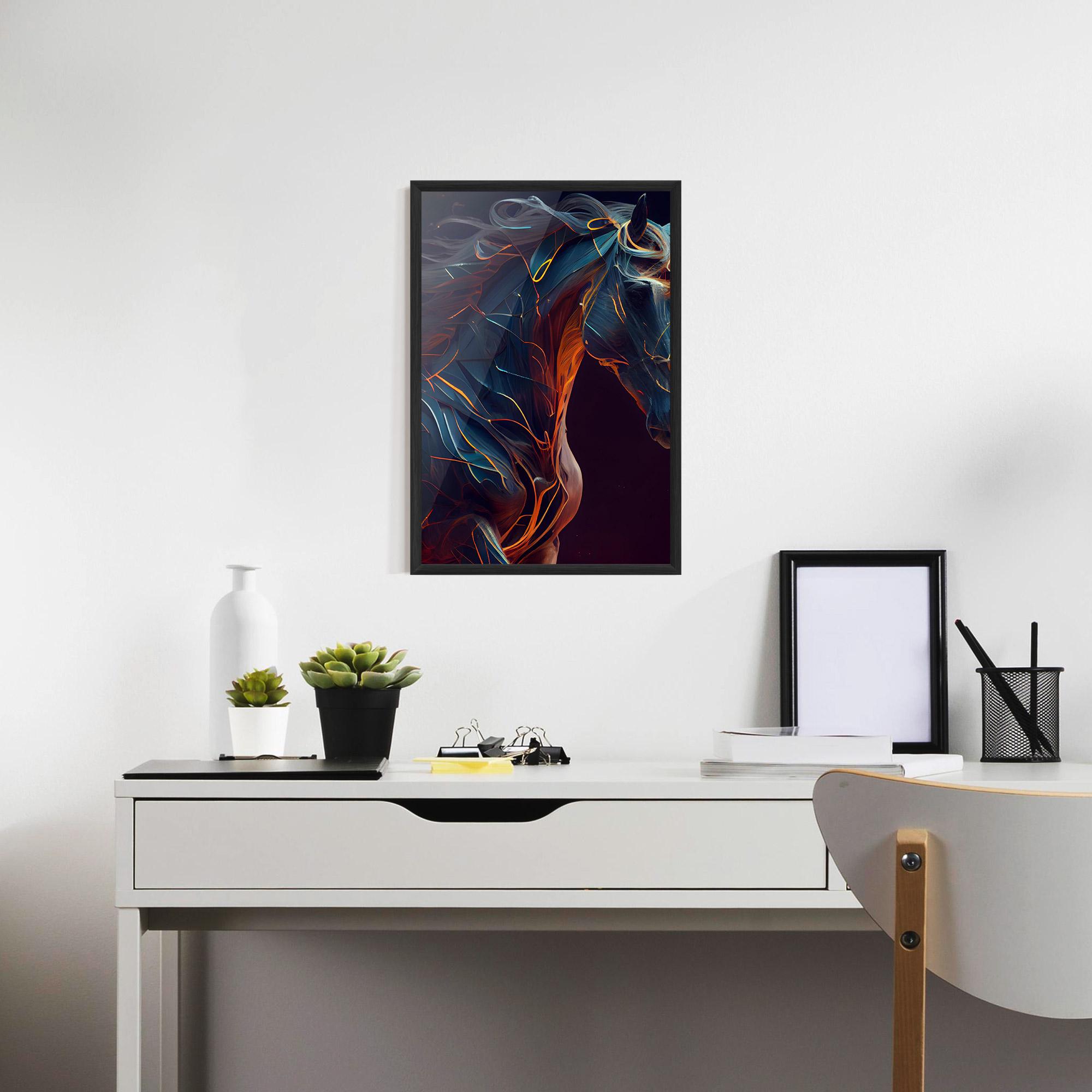 Plakat w Ramie Fire Lines Horse mockup 7